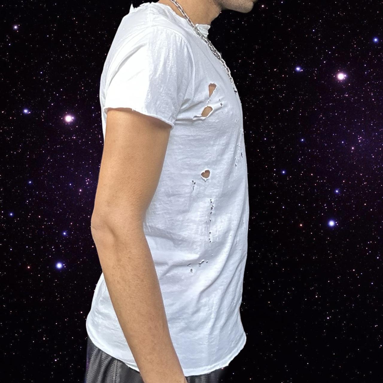 ASTROBOI* x Gildan Perfect White Ripped Grunge Hybrid T-shirt Tank - right 