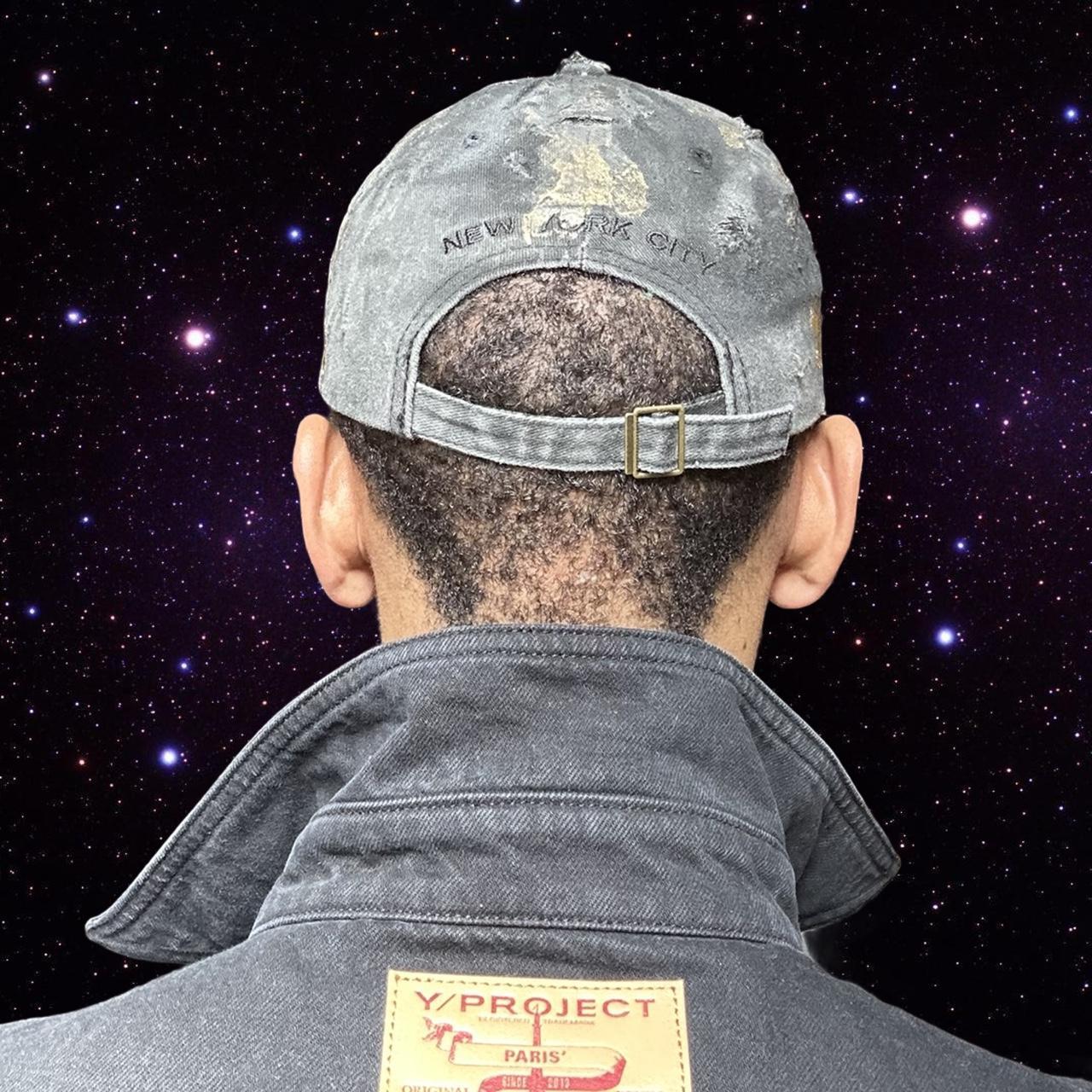 ASTROBOI* Brooklyn 'Gold Brick' Rhinestone Distressed Black Hat - back 