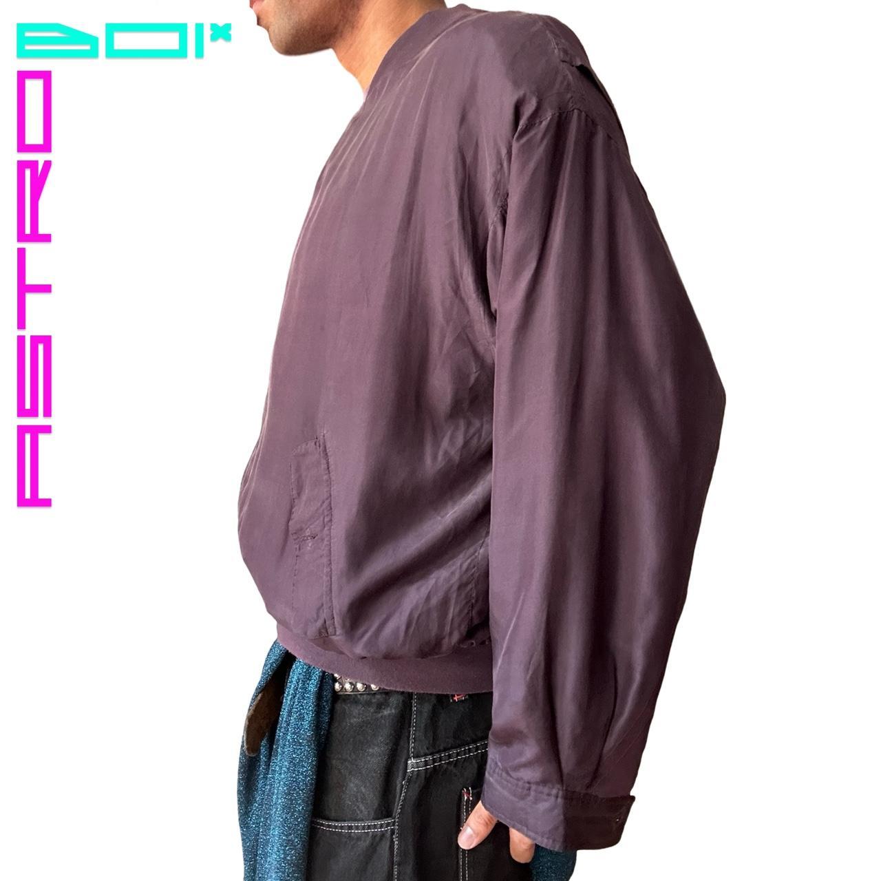 VINTAGE PURPLE SILK OVERSIZED SPRING BOMBER JACKET _ XL