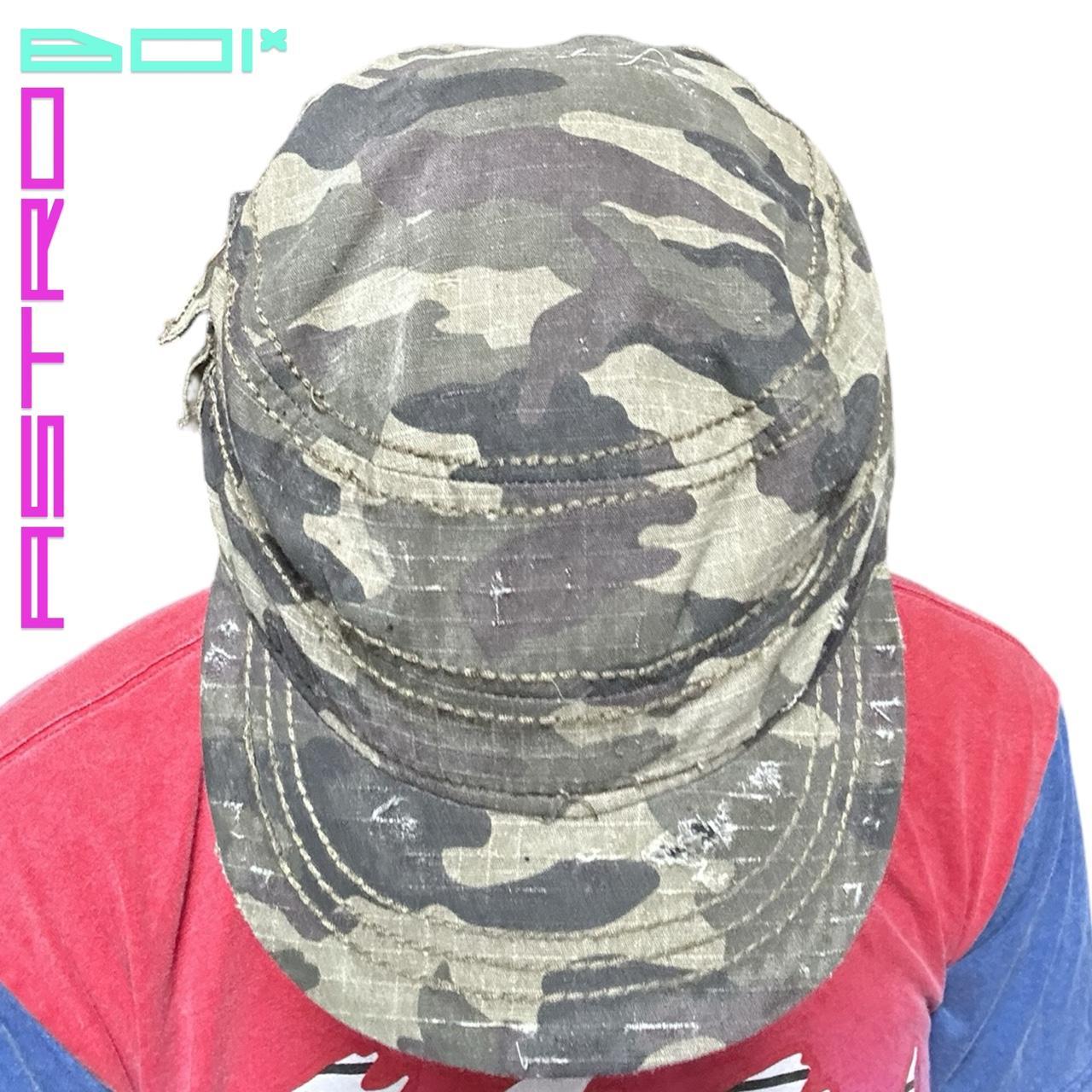 ASTROBOI* Y2K DISTRESSED GREEN CAMOUFLAGE HAT