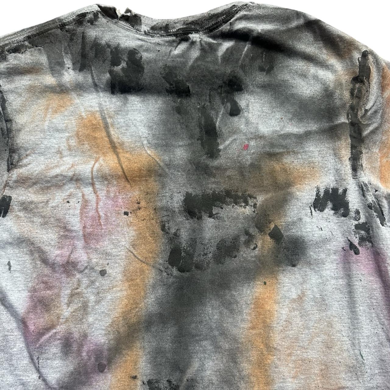 ASTROBOI* x Gildan 'Graffiti' Gray Painted Graphic T-shirt -  back detail
