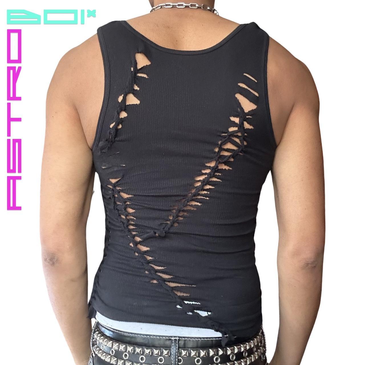 ASTROBOI* 'WEB' BLACK BRAIDED TANK TOP_ MEDIUM