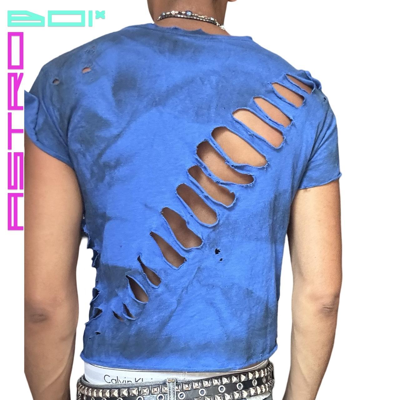 ASTROBOI* BLUE HOLES AIRBRUSHED T-SHIRT_ MEDIUM