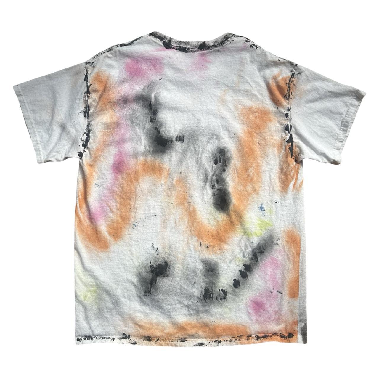 ASTROBOI* x Gildan 'Fields' White Painted Graphic T-shirt - flat back 