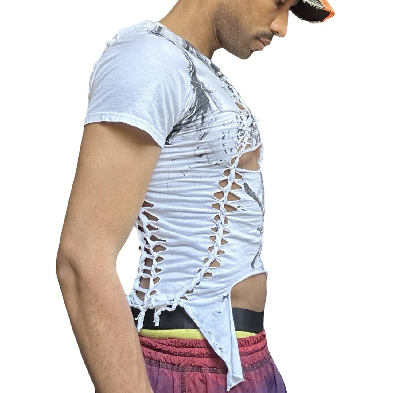 ASTROBOI* 'Morning Star' Black &amp; White Twist Braided T-Shirt – right 