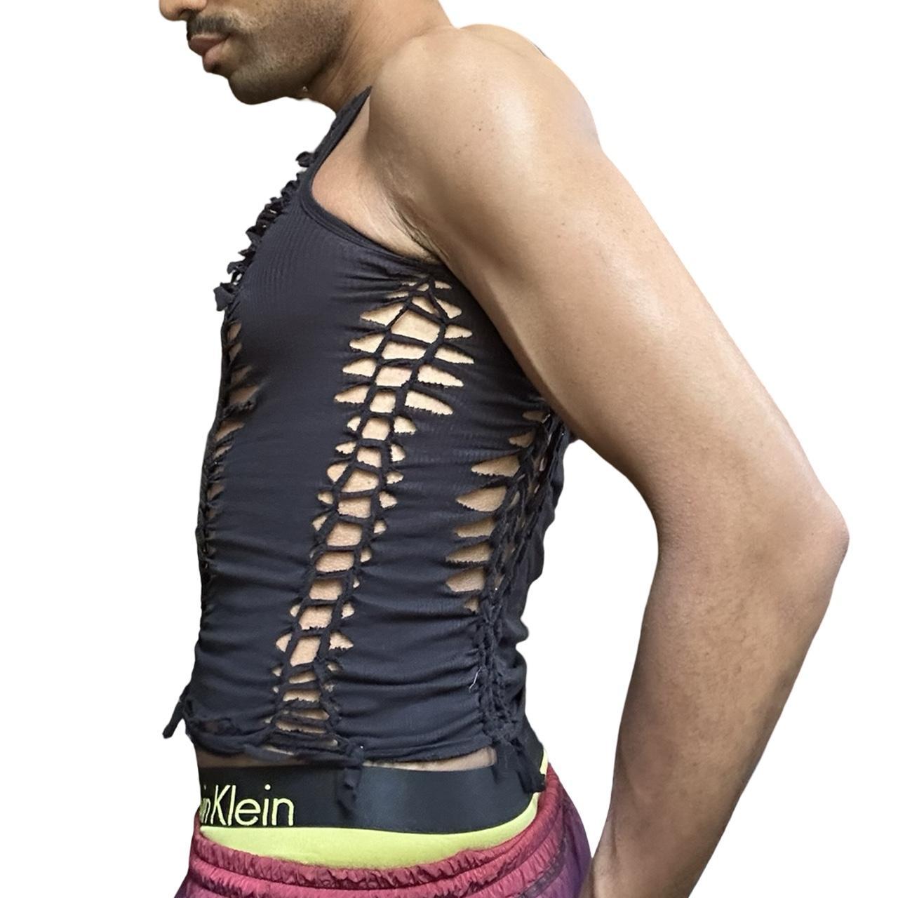 ASTROBOI* 'Morningstar' Black Twist Braided Tank Top – left 