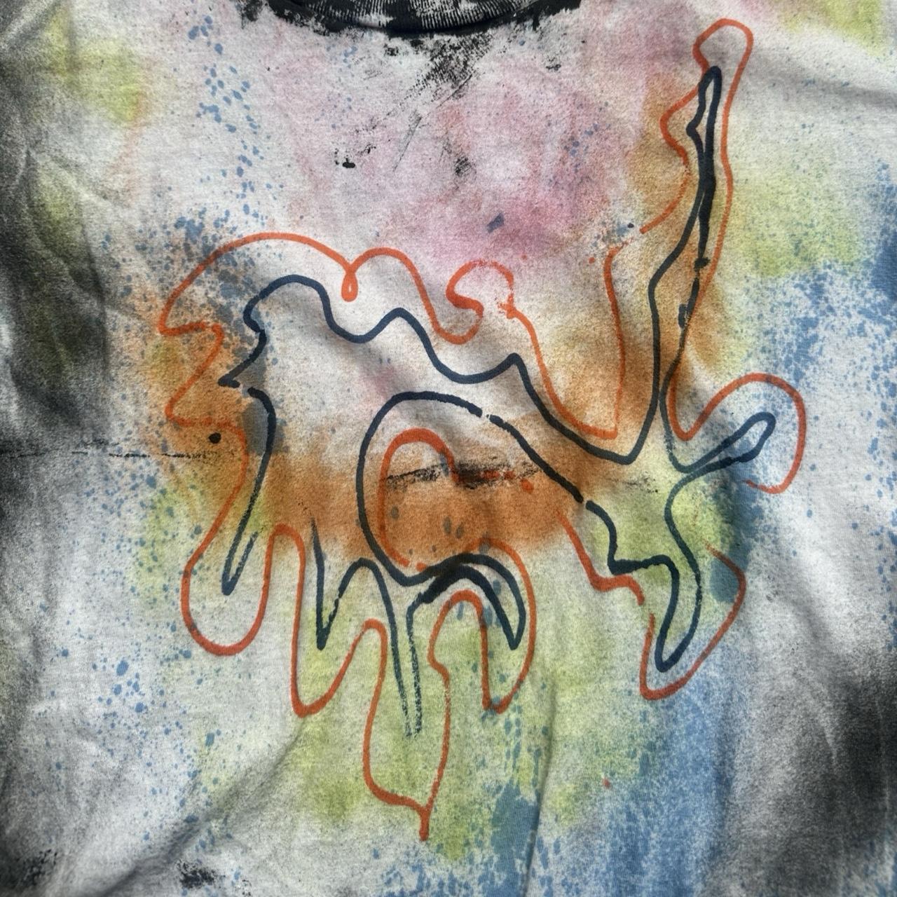 ASTROBOI* 'Pangea' White Painted Graphic T-shirt - flat  detail 2