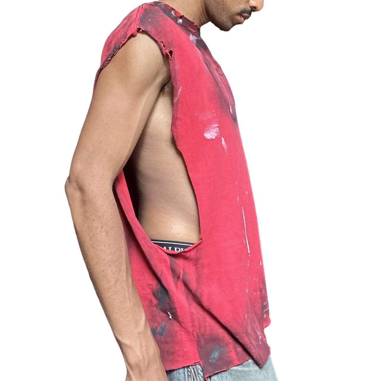 ASTROBOI* Y2K Orange County Choppers Red Painted Sleeveless Muscle Tank Top - right 