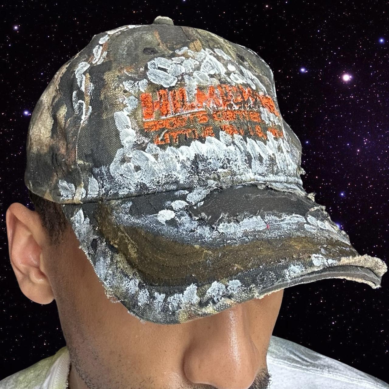 ASTROBOI* Brown Distressed Real Tree Painted Resin Hat - front right 