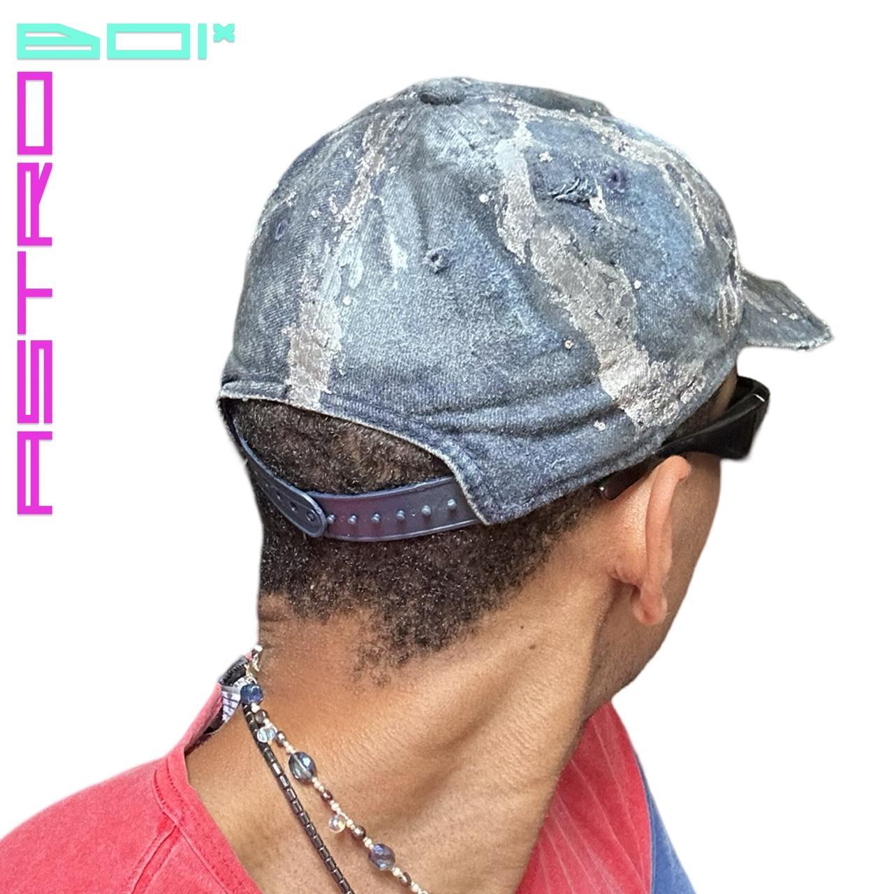 ASTROBOI* DISTRESSED RHINESTONE BLUE DENIM HAT