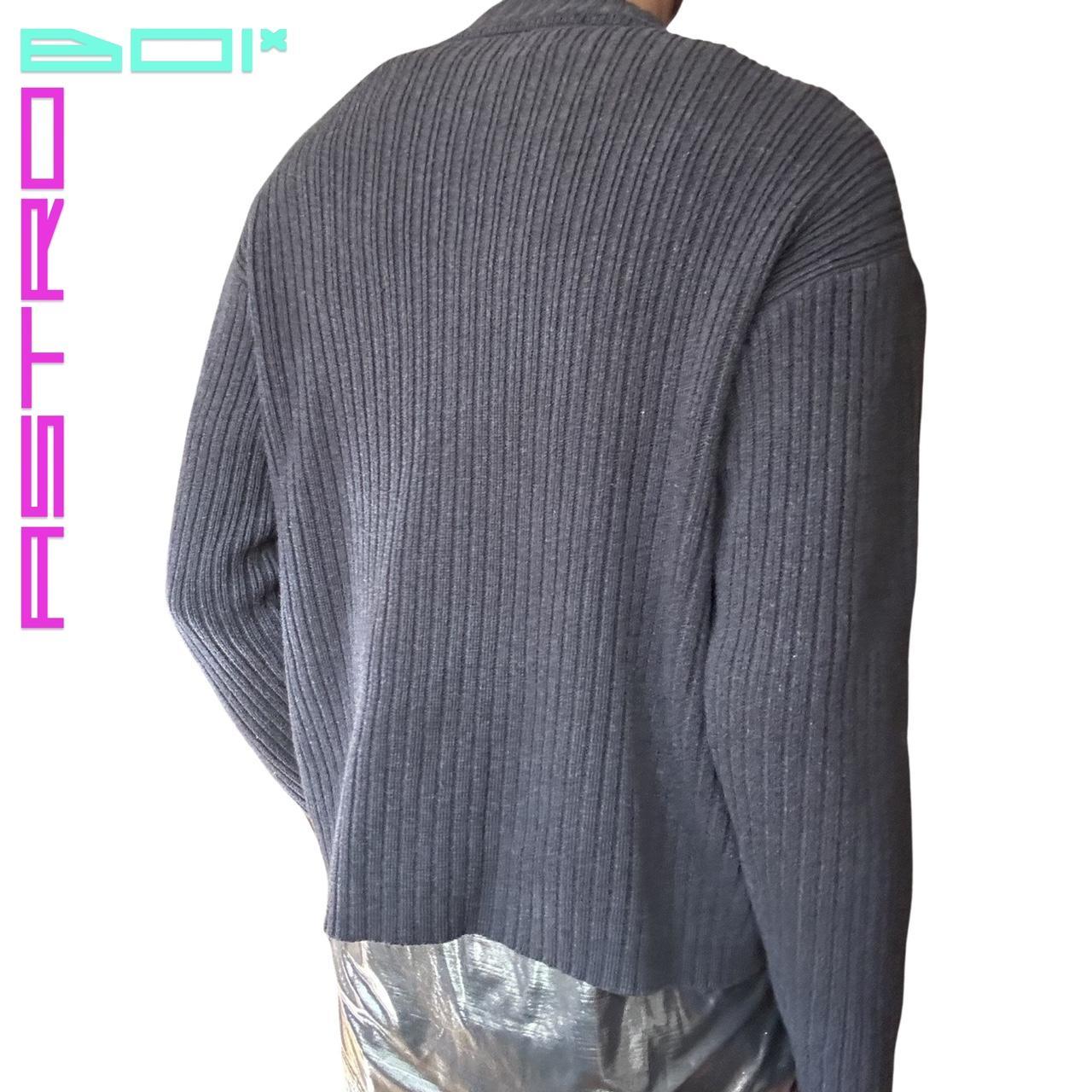 ASTROBOI* CUSTOMIZED DKNY JEANS 'ALL STRUNG UP' MOCK NECK SWEATER _ GREY