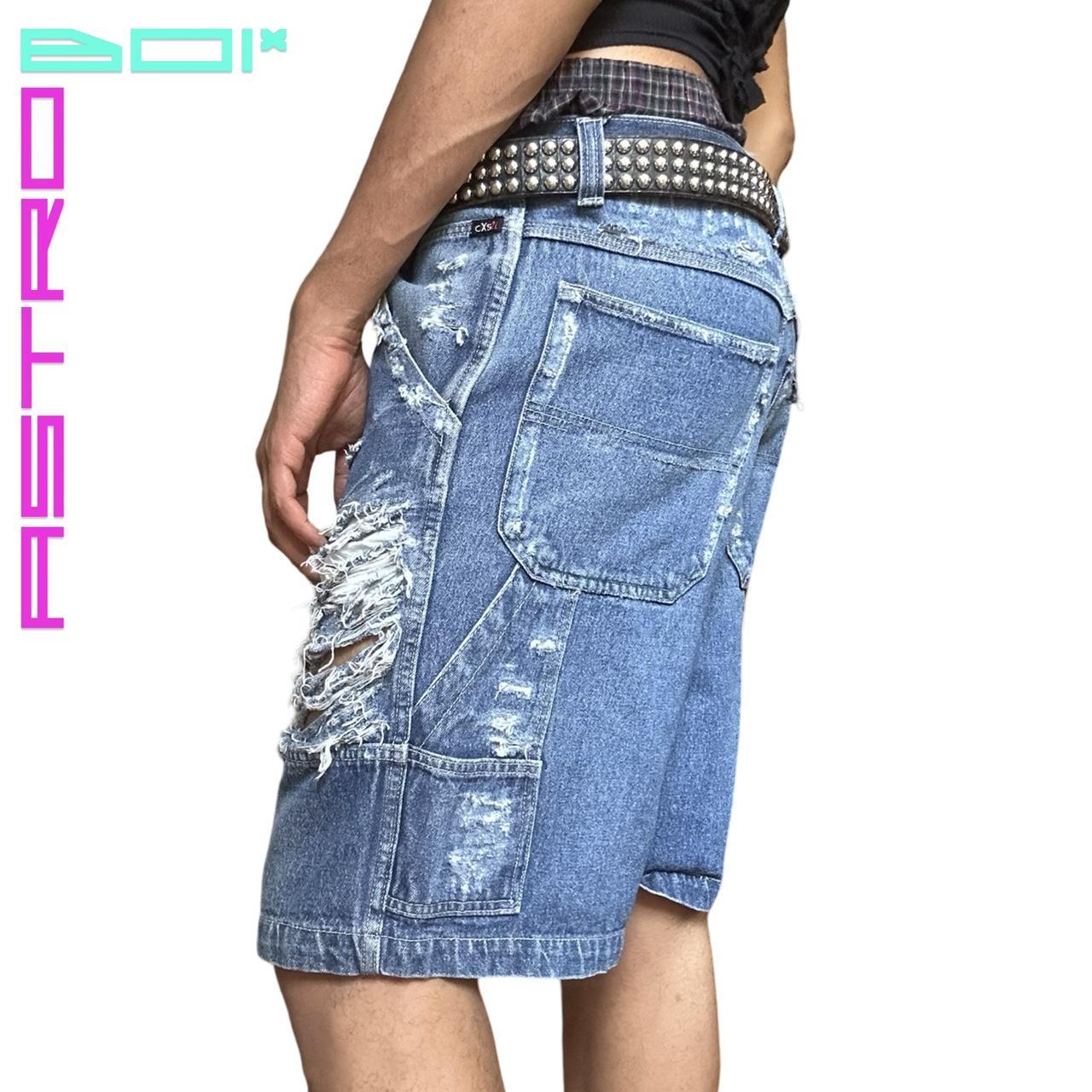 ASTROBOI* CXS21 TATTERED DENIM SHORTS_34"