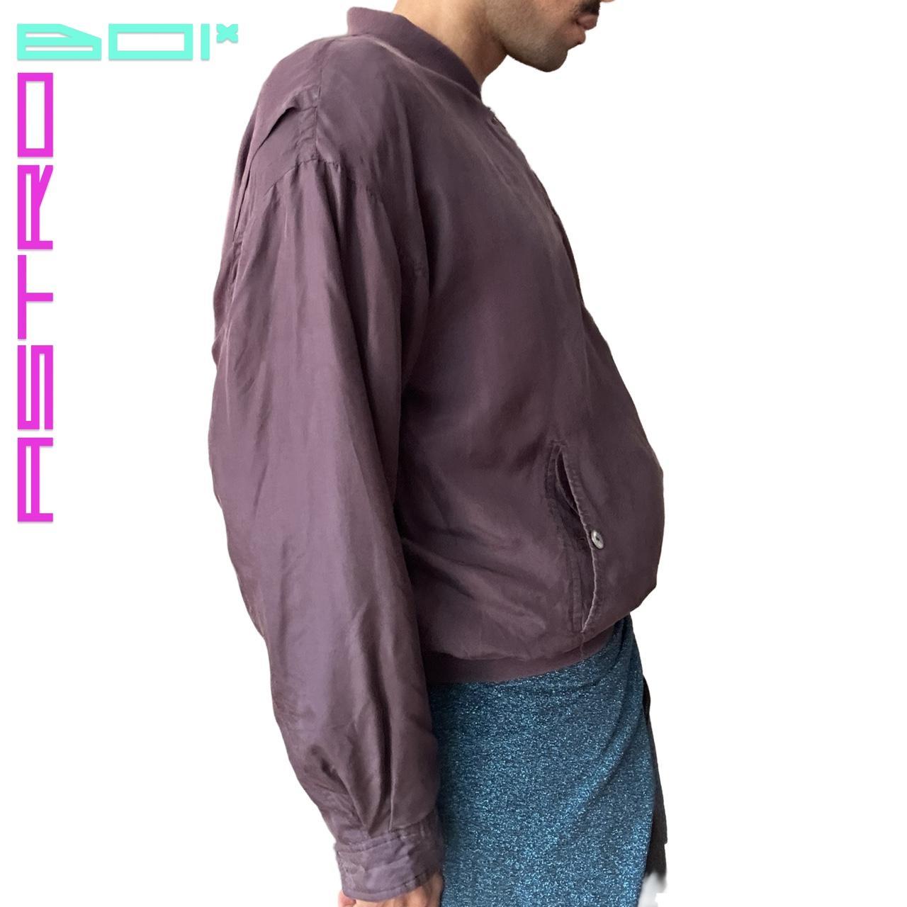 VINTAGE PURPLE SILK OVERSIZED SPRING BOMBER JACKET _ XL