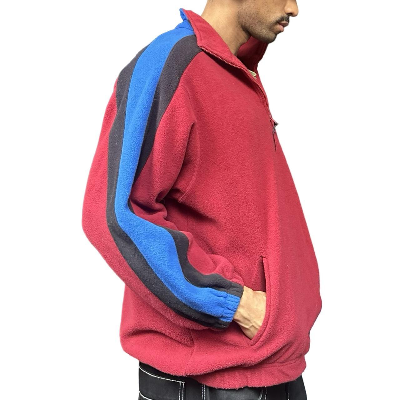 JERZEES Burgundy Fleece Colorblock Quarter Zip - XL