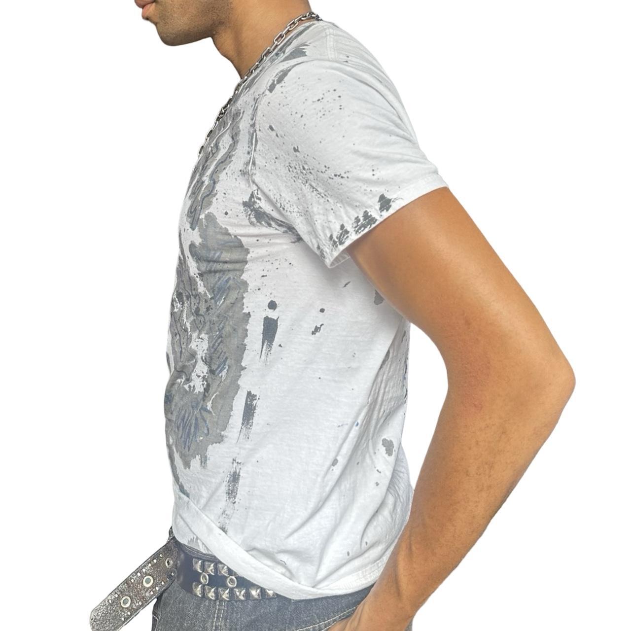 ASTROBOI* x Gildan 'Hidden Messages' White Painted Graphic T-shirt -  left 