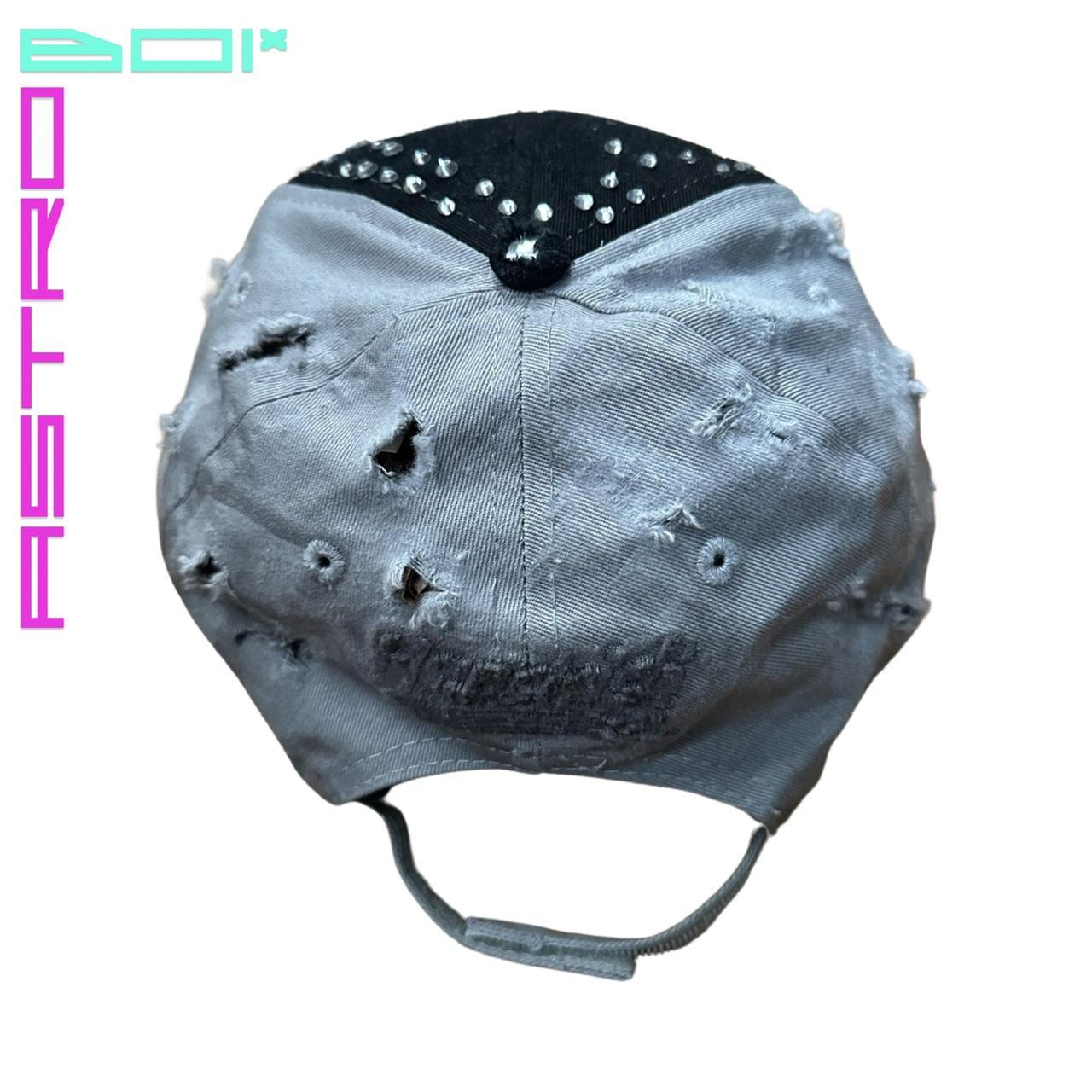 ASTROBOI* Y2K BLACK DISTRESSED BLING RACING HAT