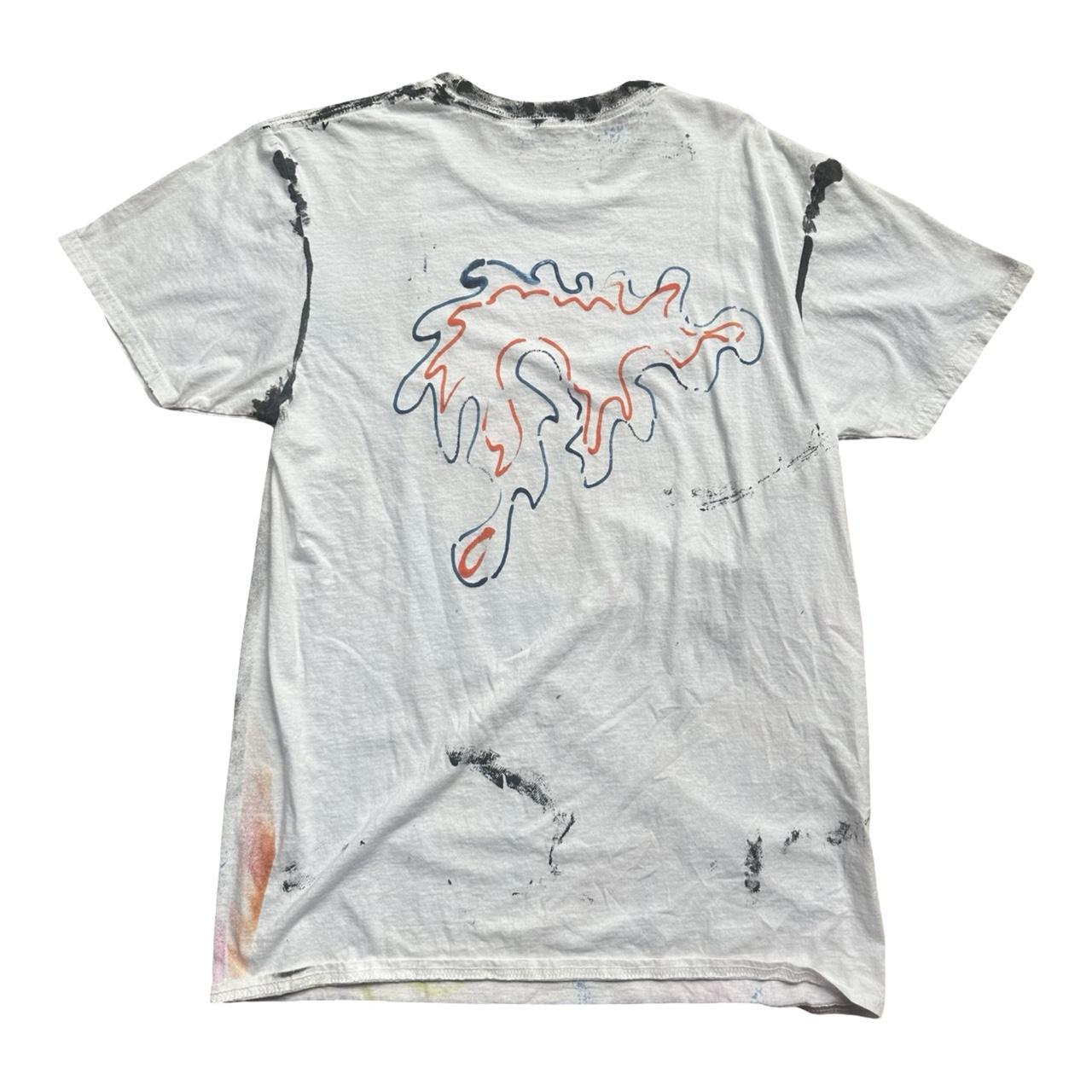 ASTROBOI* 'Pangea' White Painted Graphic T-shirt - flat back 