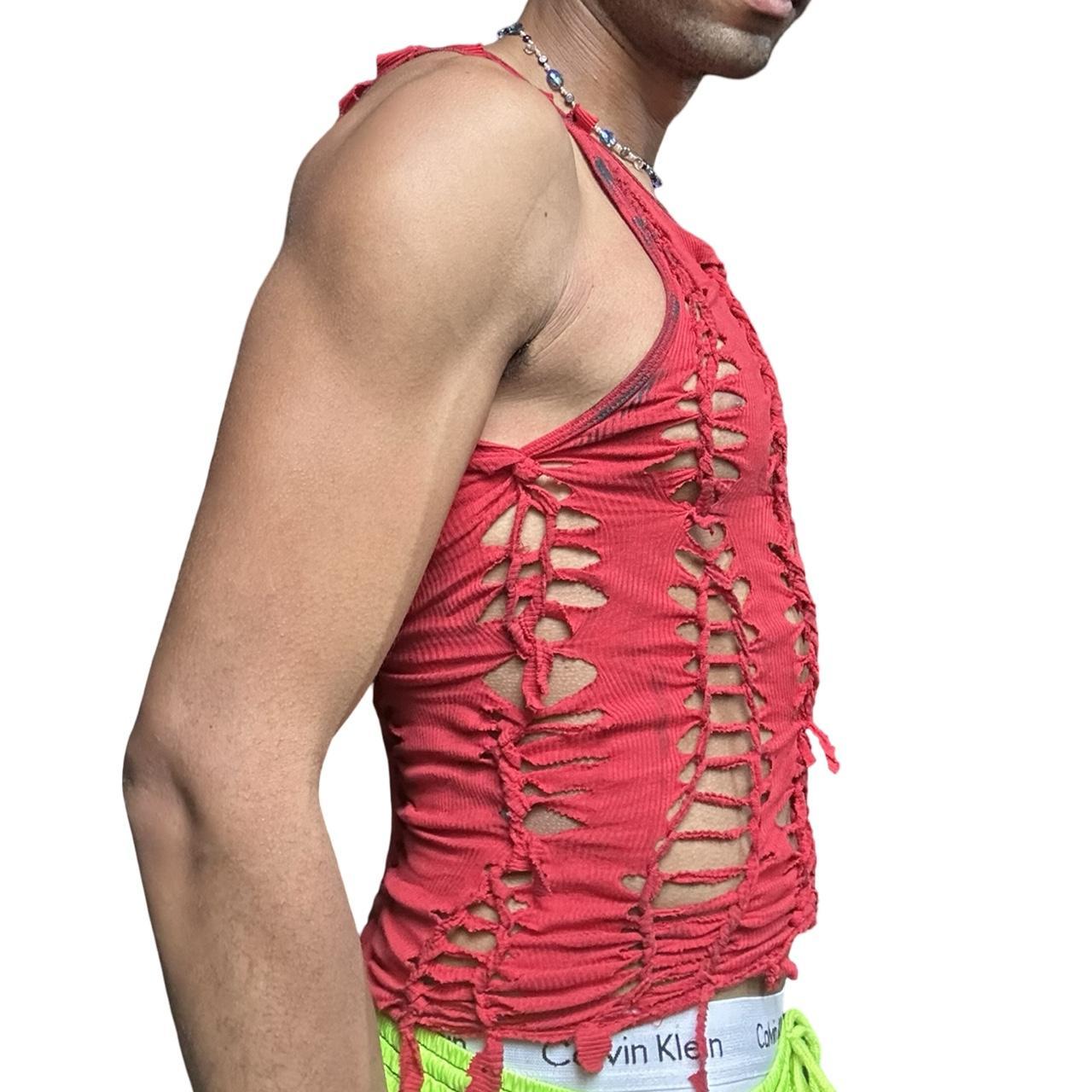 ASTROBOI* x Gildan 'Mars' Red Twist Braided Tank Top - right 