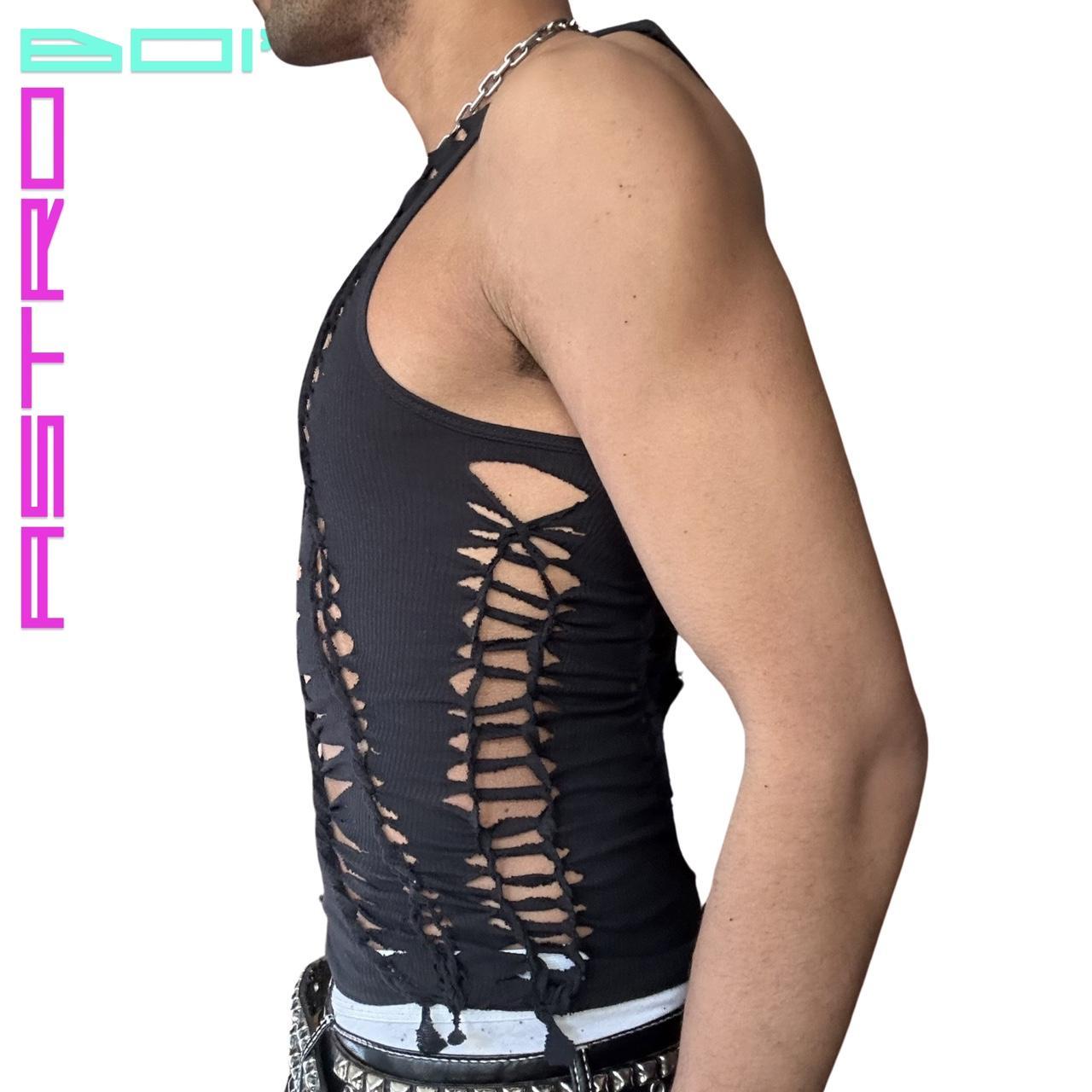 ASTROBOI* 'WEB' BLACK BRAIDED TANK TOP_ MEDIUM