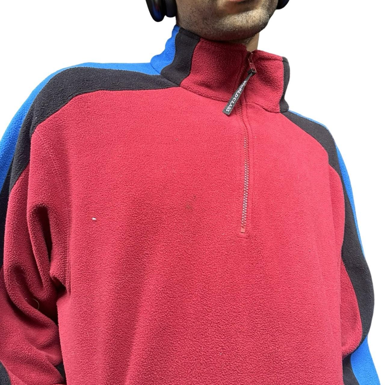 JERZEES Burgundy Fleece Colorblock Quarter Zip - XL