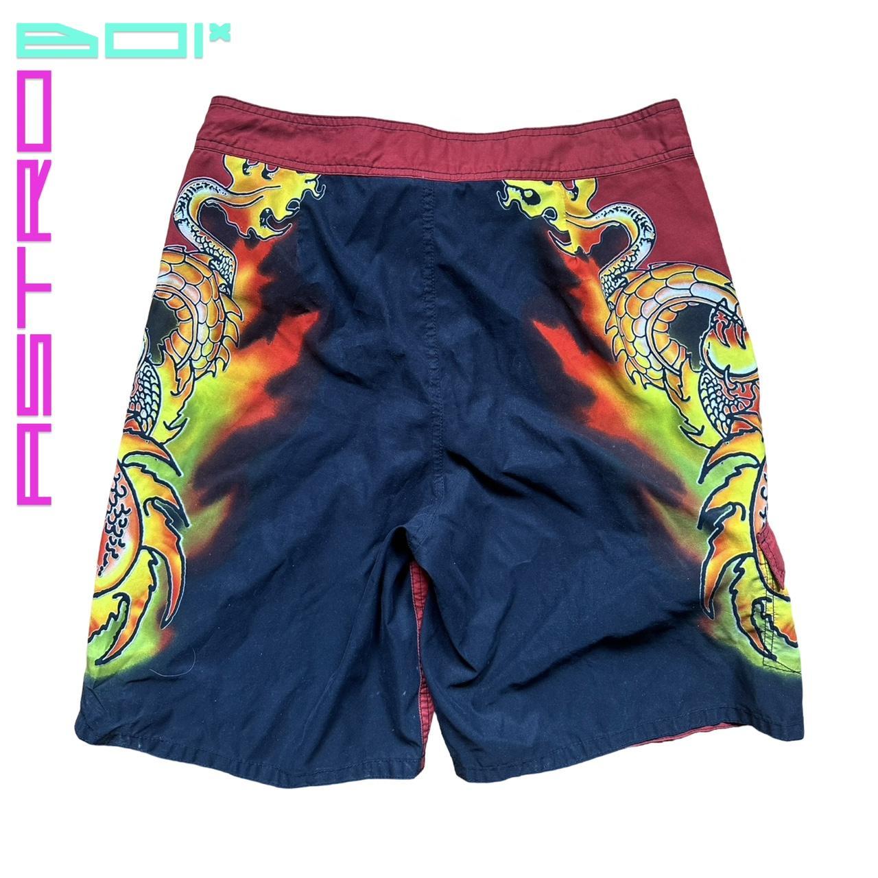 Vintage Phys.sci Orange Dragon Swim Shorts - 30"