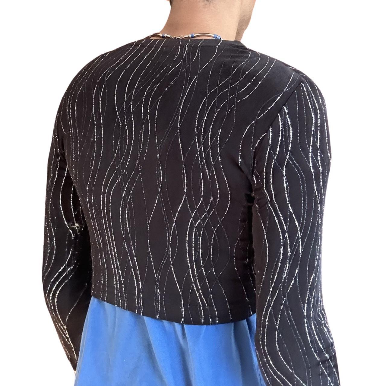 RONNI NICOLE BLACK SILVER WAVE CARDIGAN