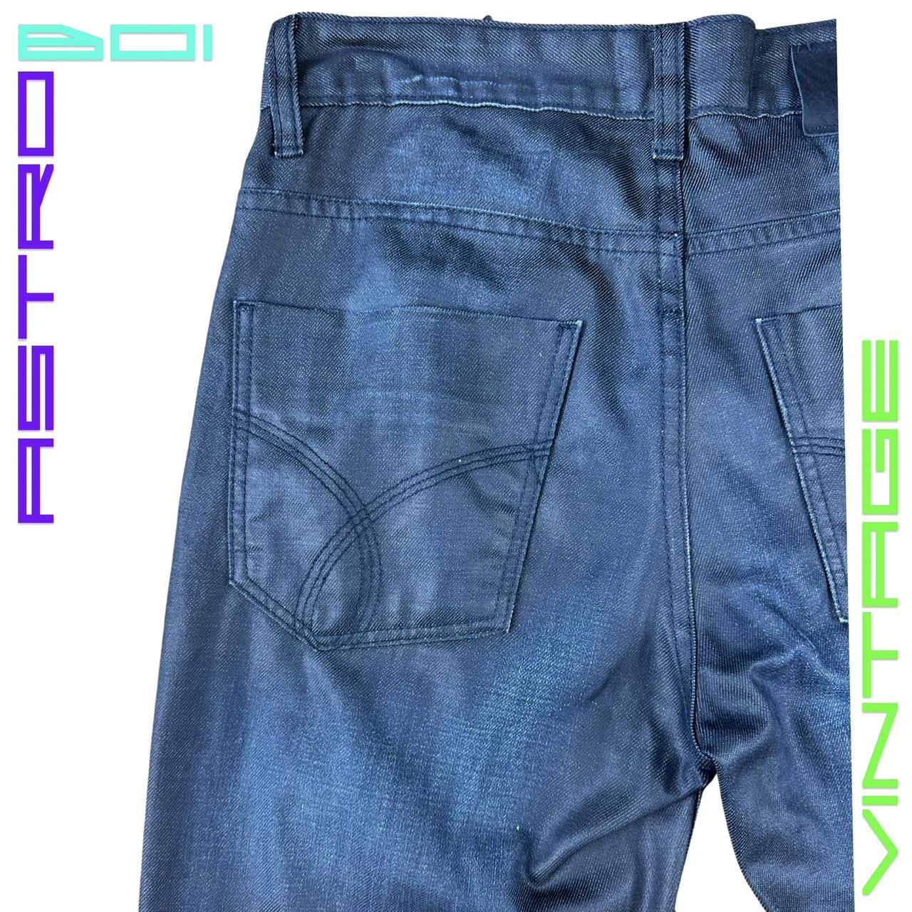 CALVIN KLEIN WAXED STRAIGHT LEG JEANS _ BLUE