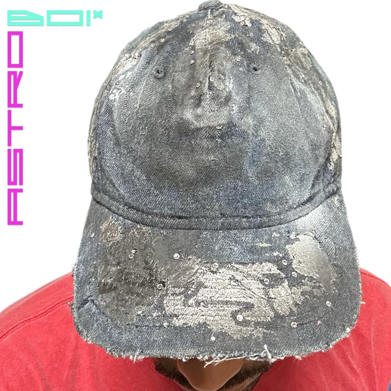 ASTROBOI* DISTRESSED RHINESTONE BLUE DENIM HAT