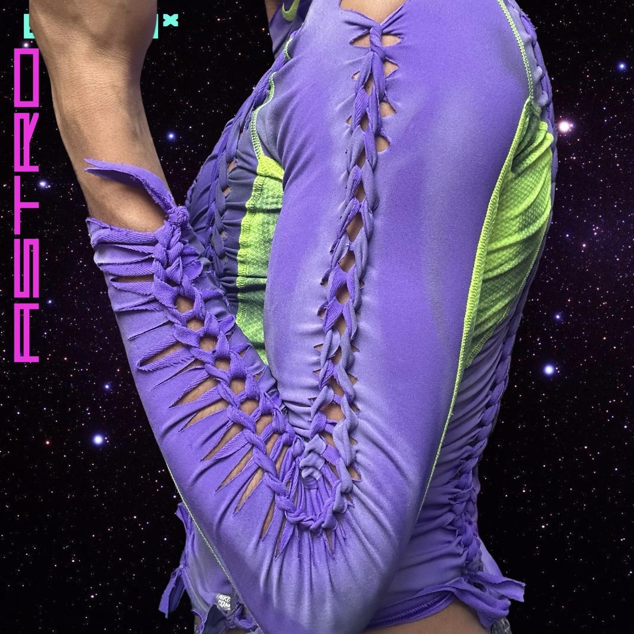 ASTROBOI* Nike Pro Purple/Green Braided Compression Top - Medium