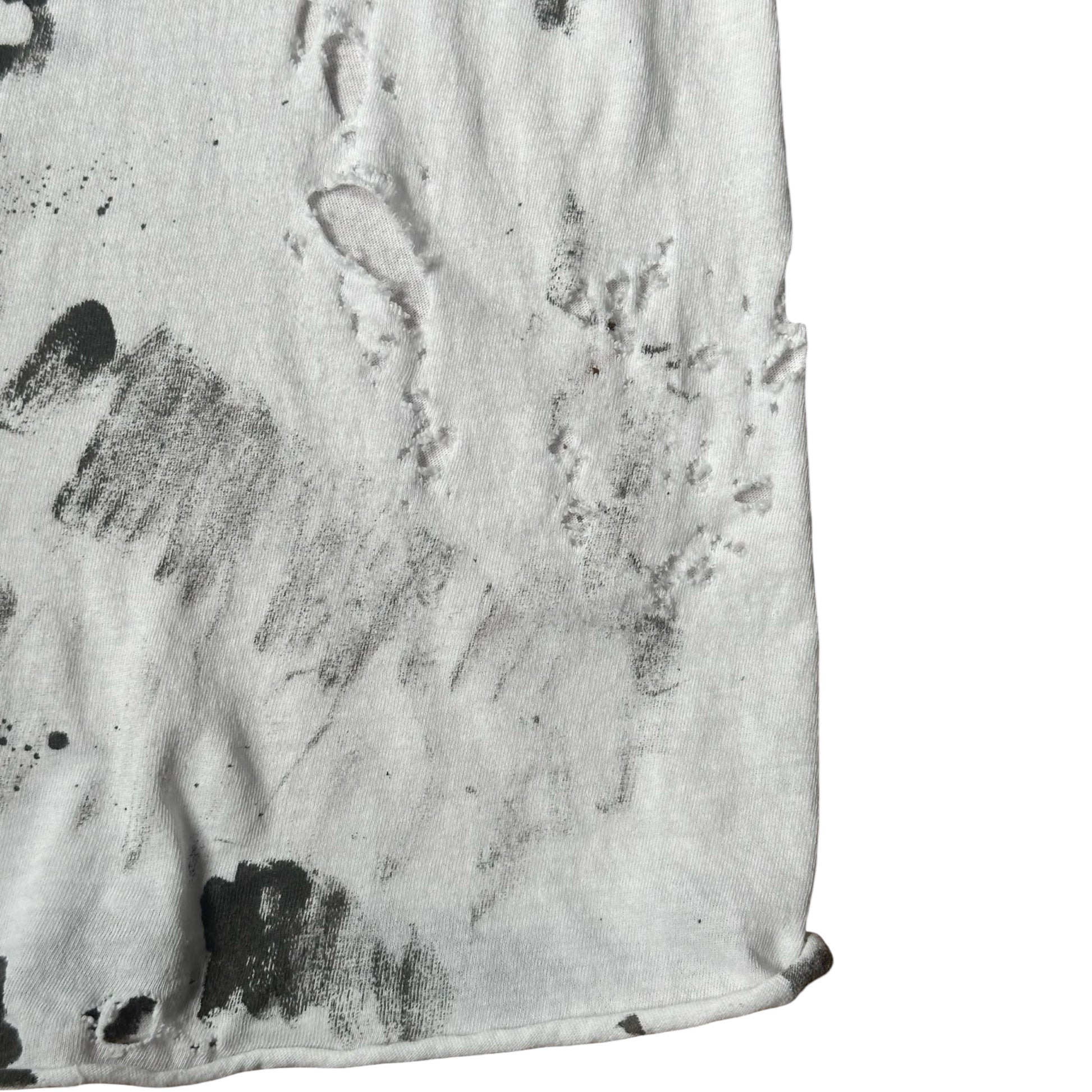 ASTROBOI* x Hanes White & Black Abstract Painted T-shirt – flat detail