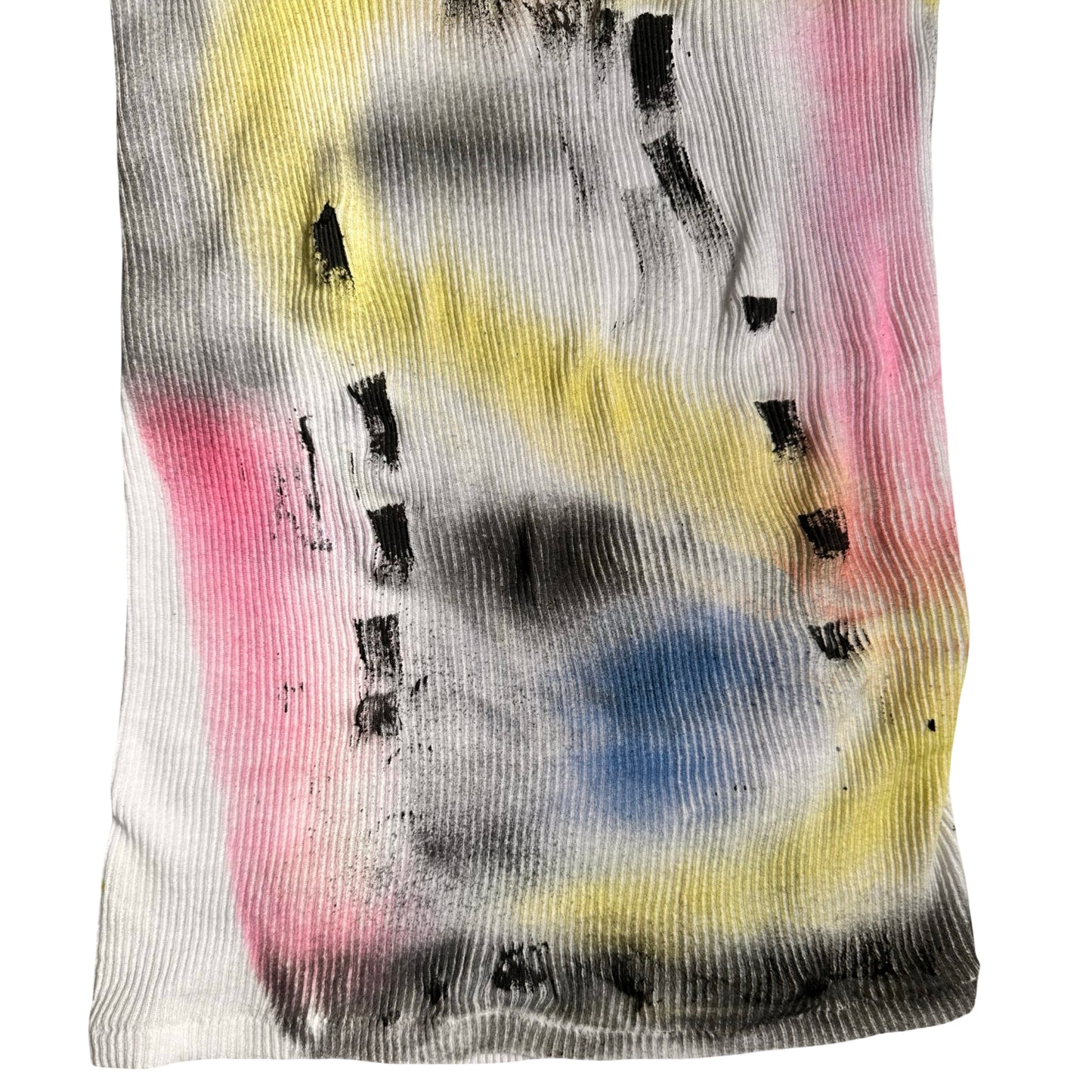 ASTROBOI x Hanes 'Lime Lite' White Ribbed Multicolored Graphic Tank Top –  flat front bottom 