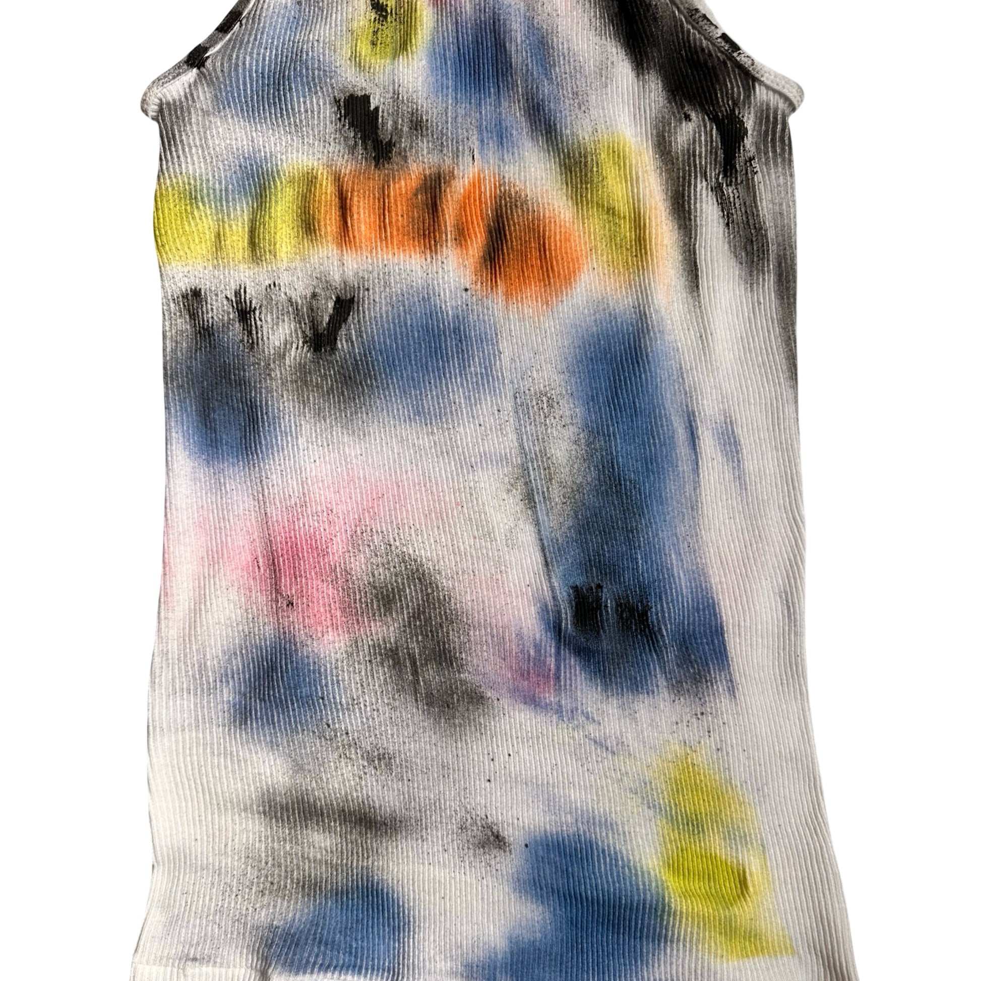 ASTROBOI x Hanes 'Lime Lite' White Ribbed Multicolored Graphic Tank Top –  flat back mid