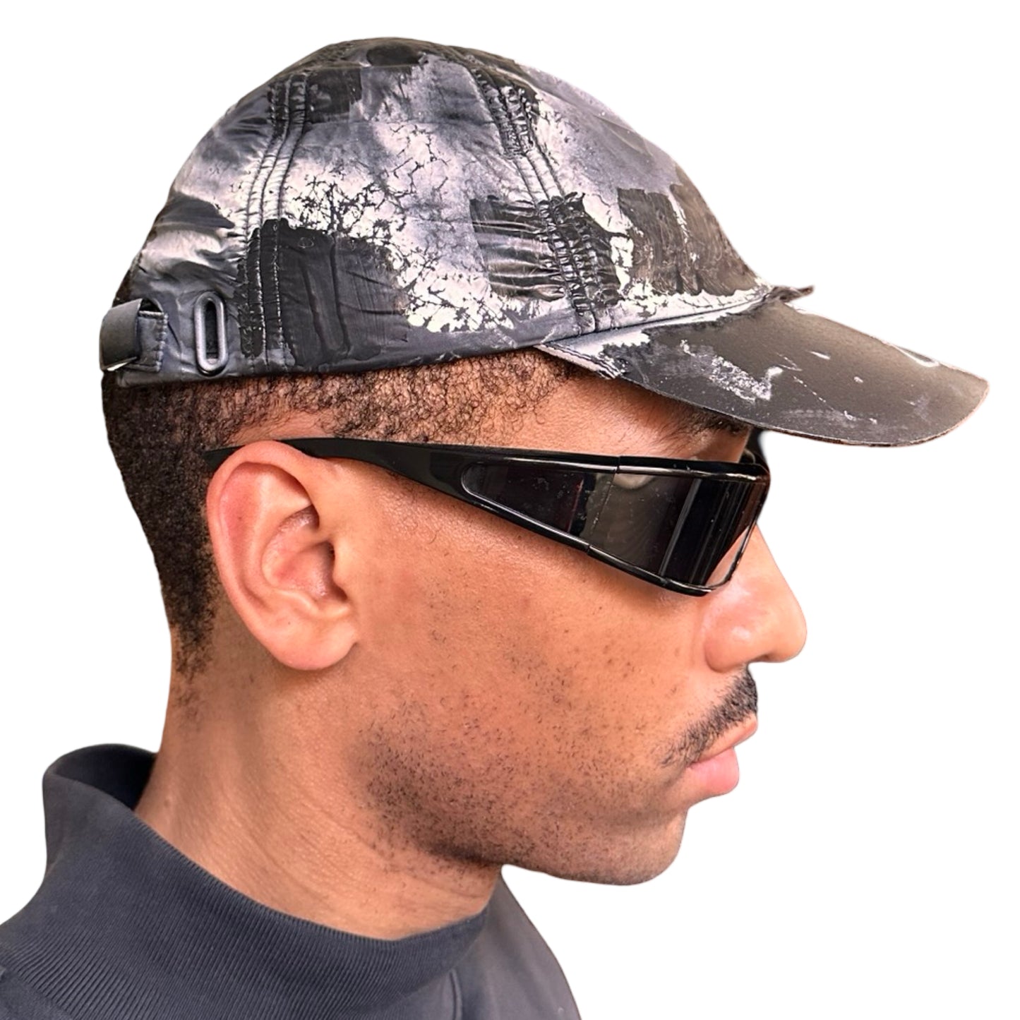 Black Nylon Painted Hat