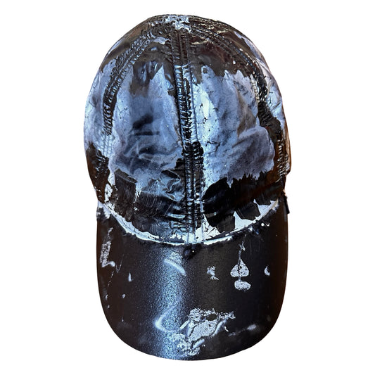 Black Nylon Painted Hat