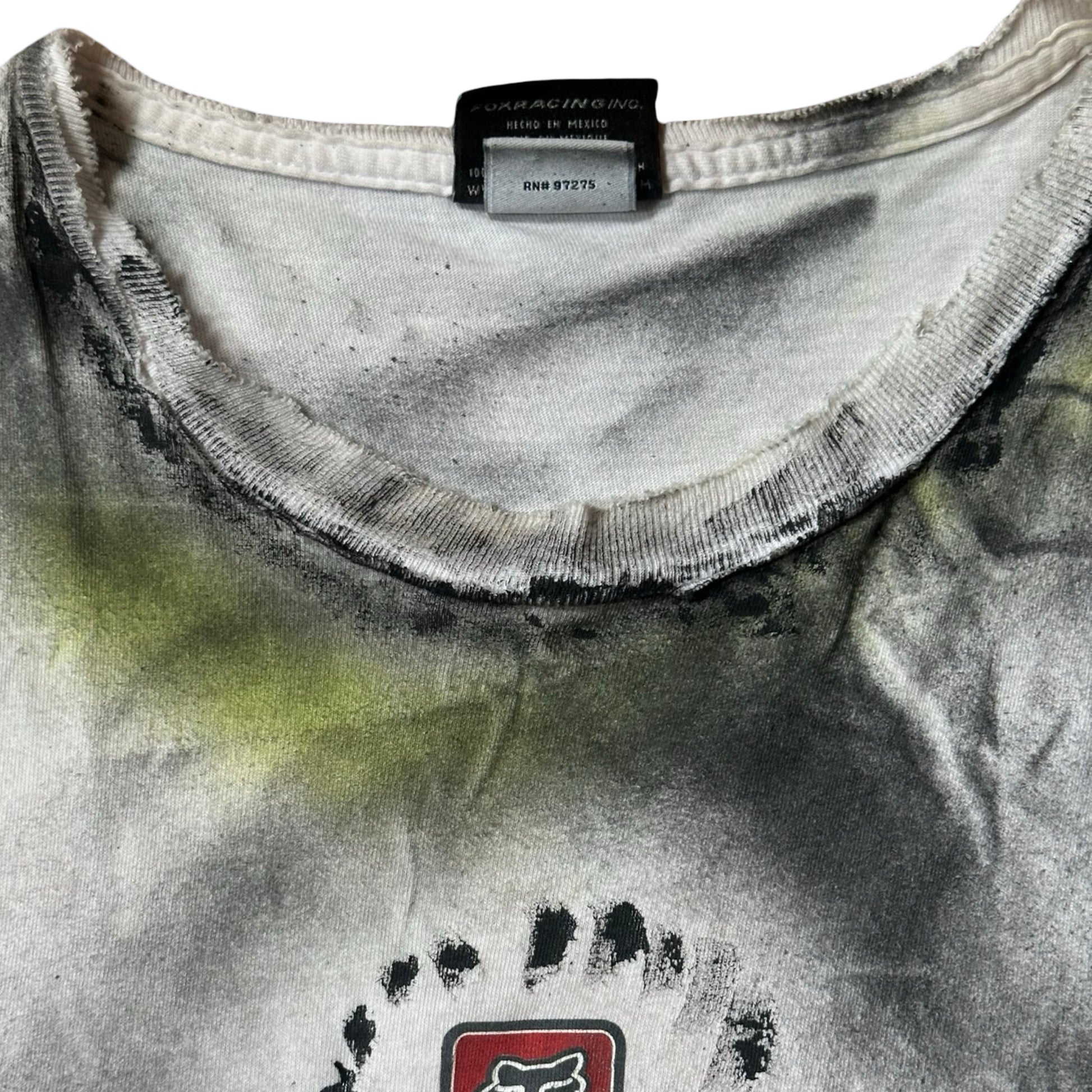 ASTROBOI* x Fox Racing White Motocross Airbrushed Tank Top –  size