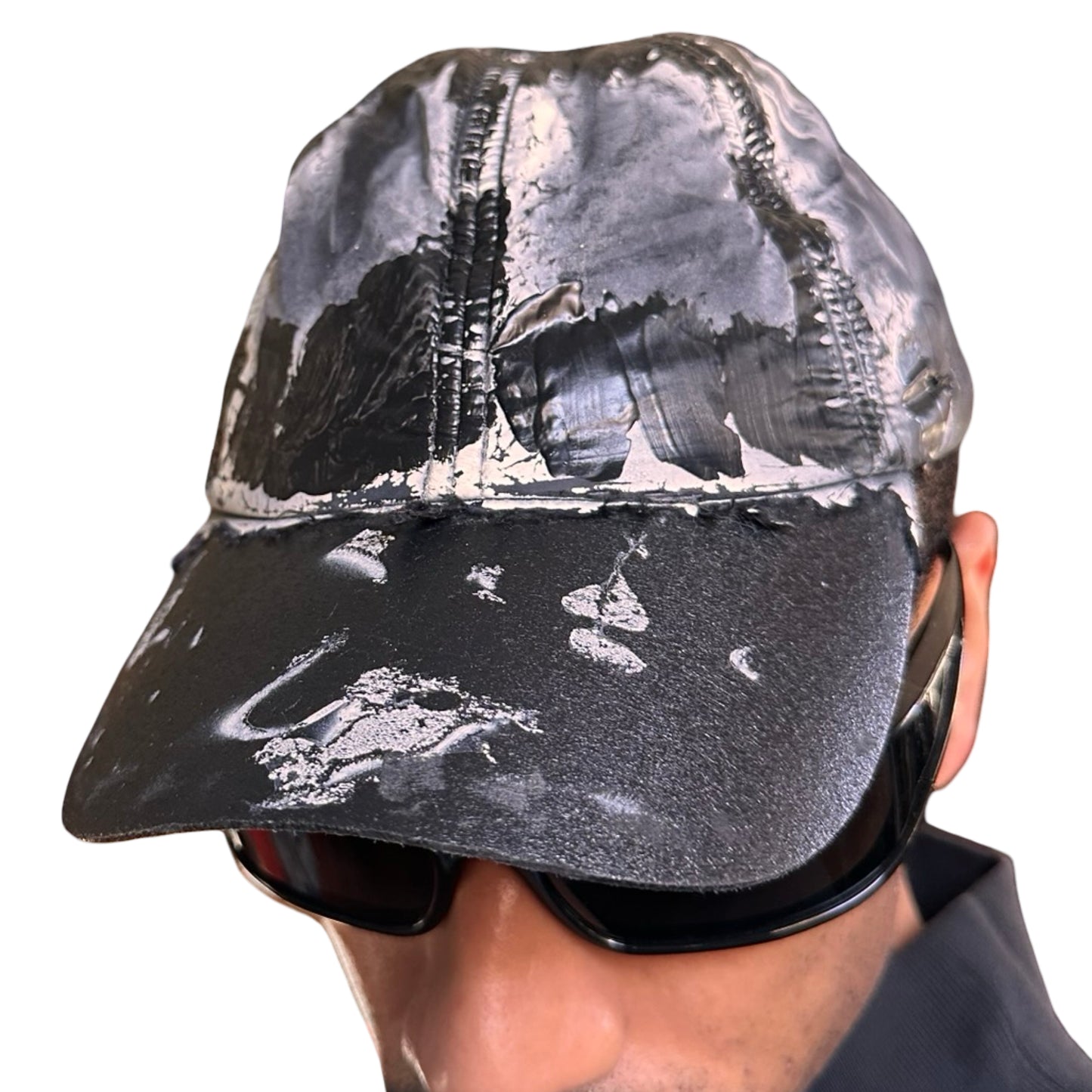 Black Nylon Painted Hat