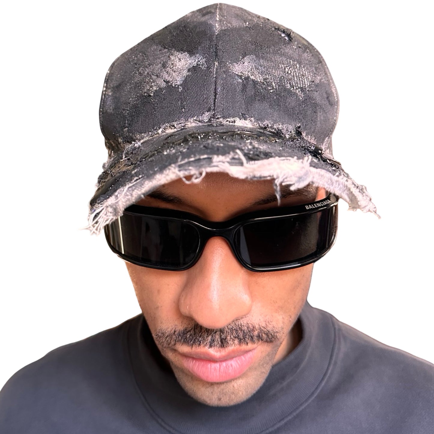 ASTROBOI* 'Y's' Trompe L'oeil Denim Print Resin Hat