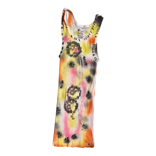 Colorful tank top with abstract design on a white background