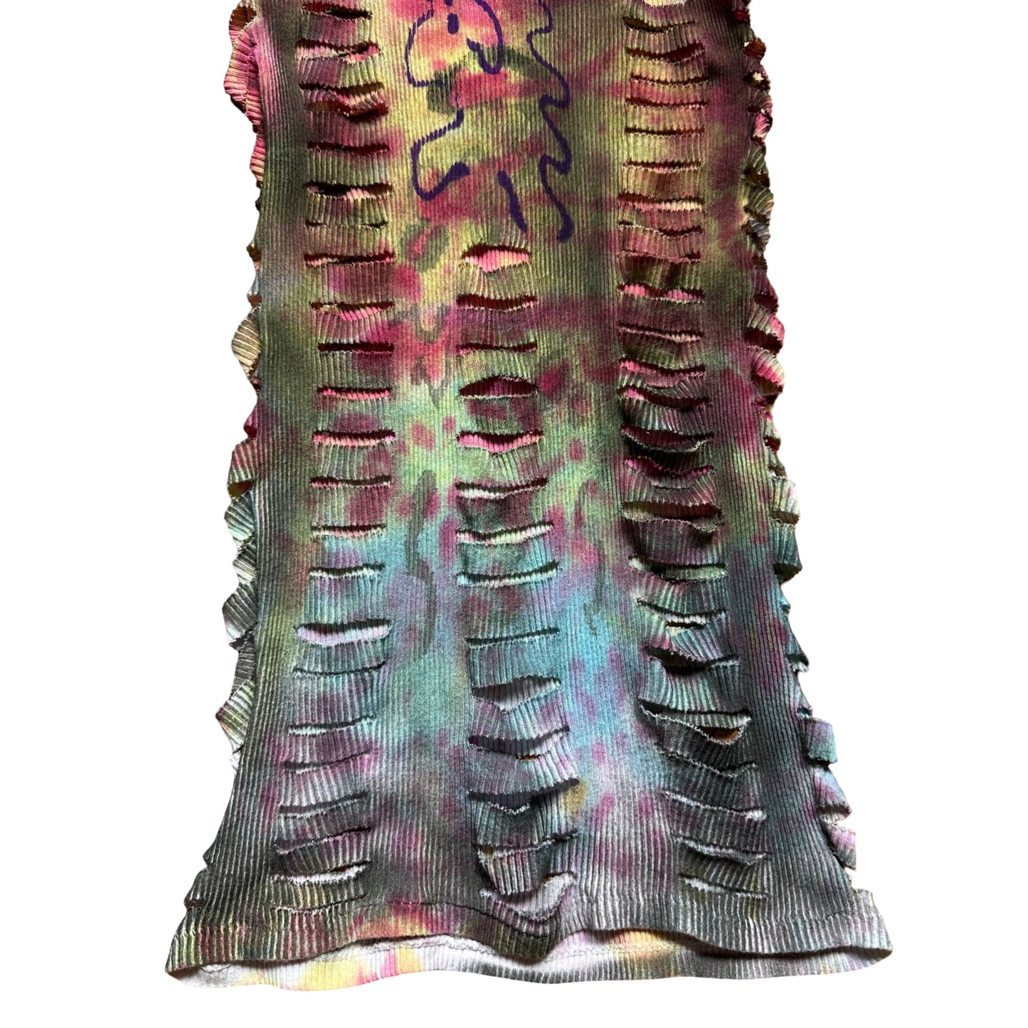 ASTROBOI* x Hanes 'Skies' Pink/Blue Tie Dye Print Tank Top - flat front detail 