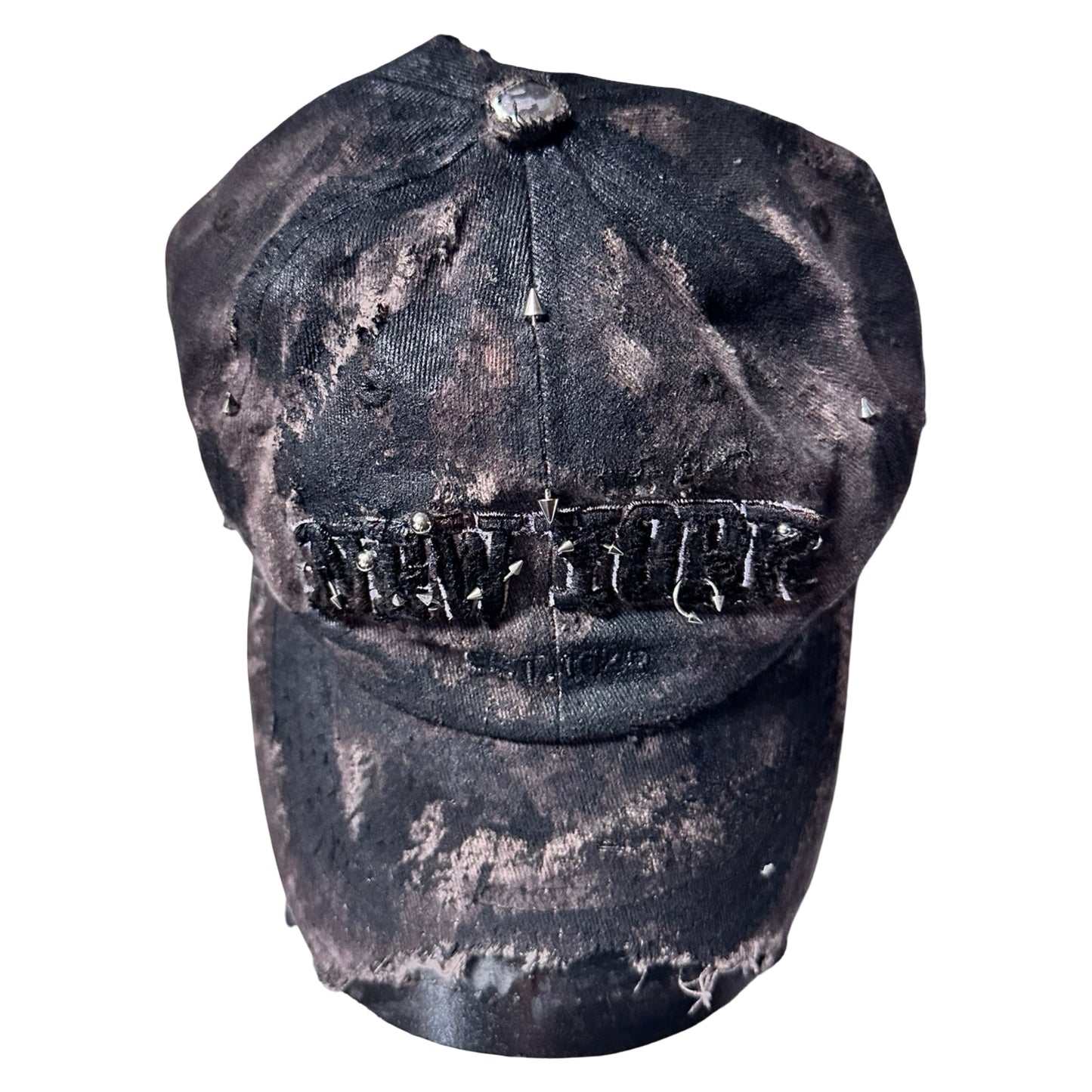 ASTROBOI* NEW YORK 'Soil' Brown & Black Distressed Pierced Hat