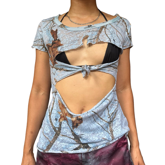 ASTROBOI* Powder Blue RealTree Camo Tie T-Shirt – front 
