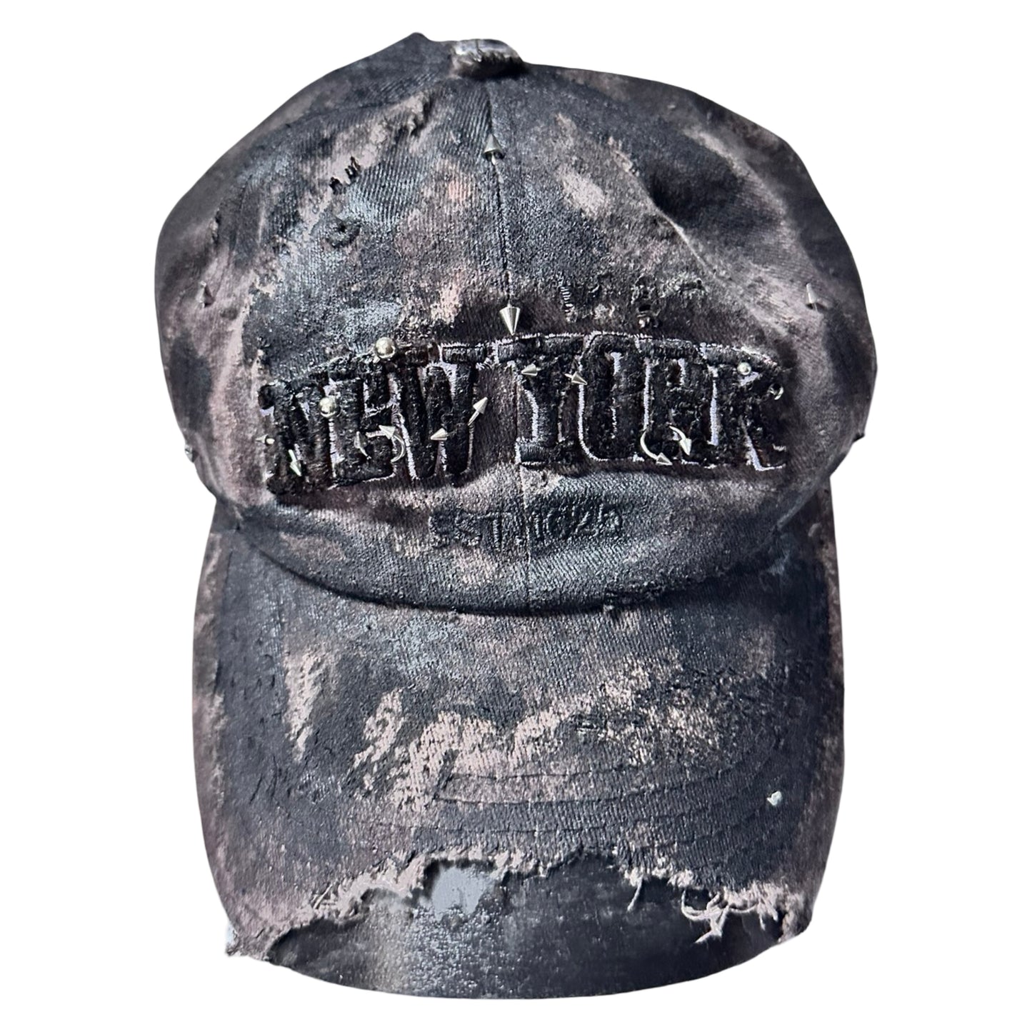 ASTROBOI* NEW YORK 'Soil' Brown & Black Distressed Pierced Hat