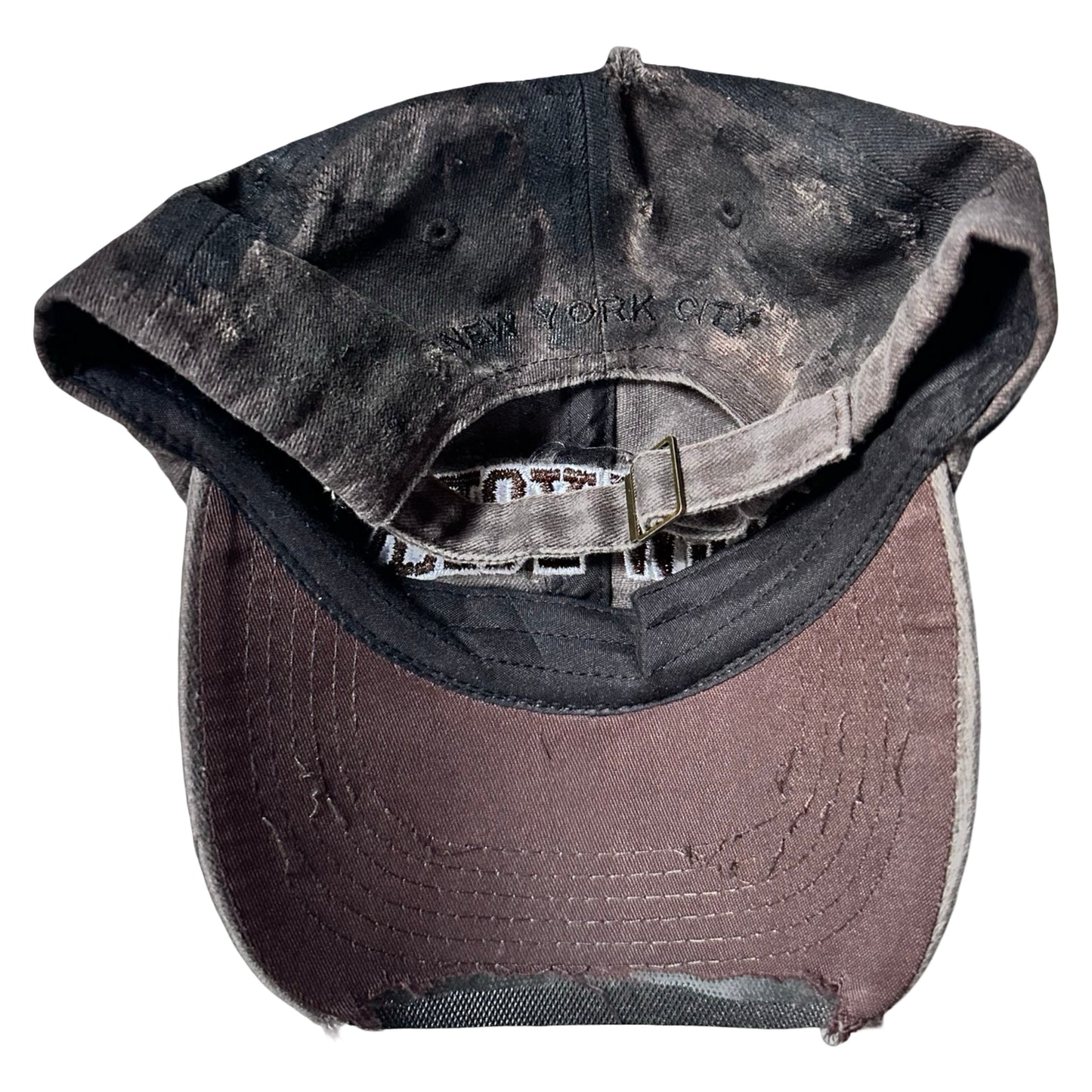 ASTROBOI* NEW YORK 'Soil' Brown & Black Distressed Pierced Hat