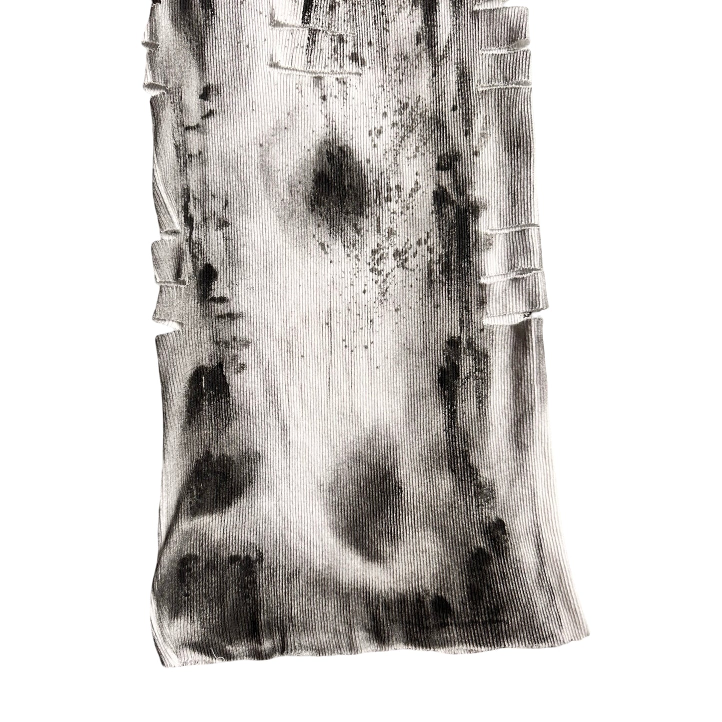 ASTROBOI* x Hanes 'Hero' White Ribbed Black Graphic Print Tank Top - flat front bottom 