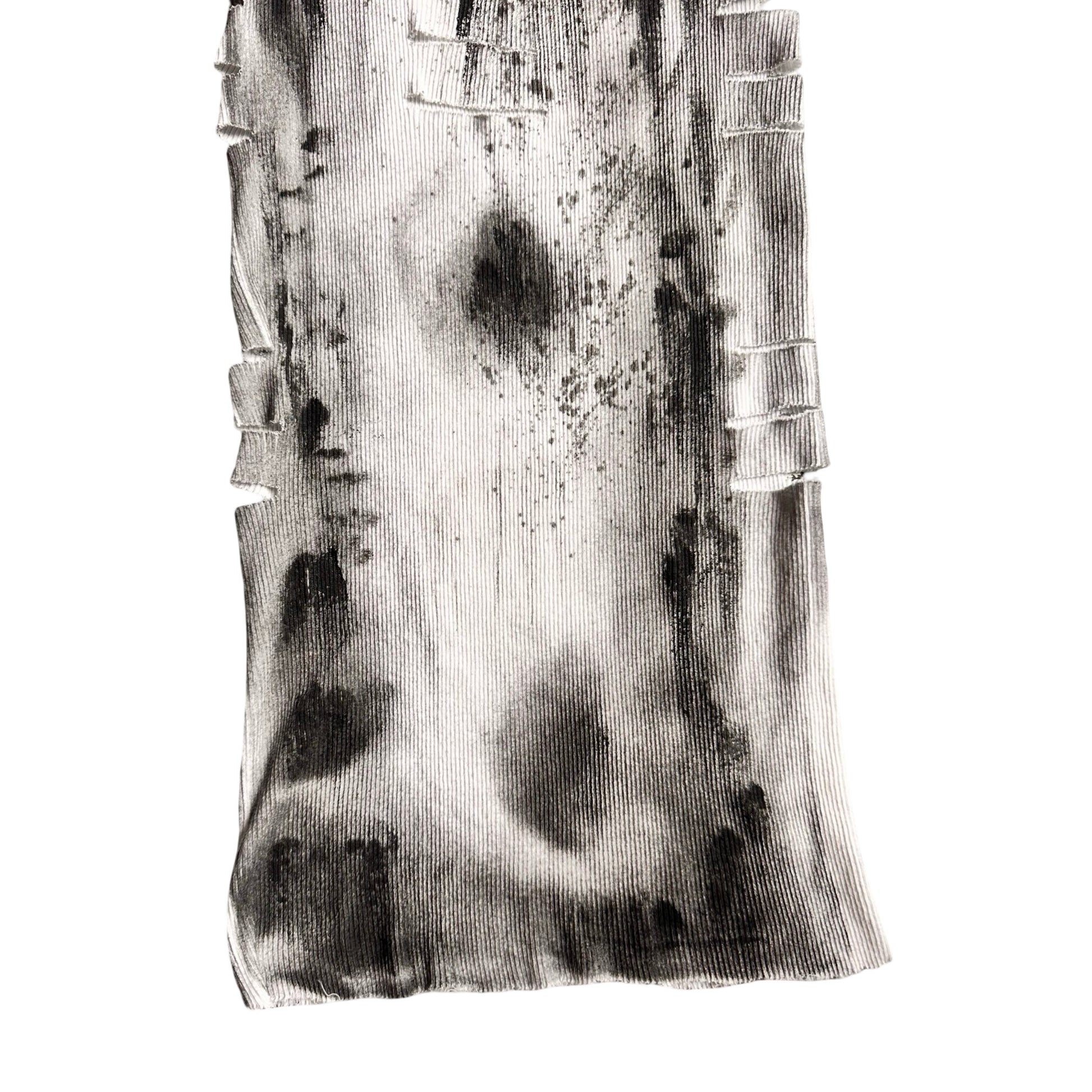 ASTROBOI* x Hanes 'Hero' White Ribbed Black Graphic Print Tank Top - flat front bottom 