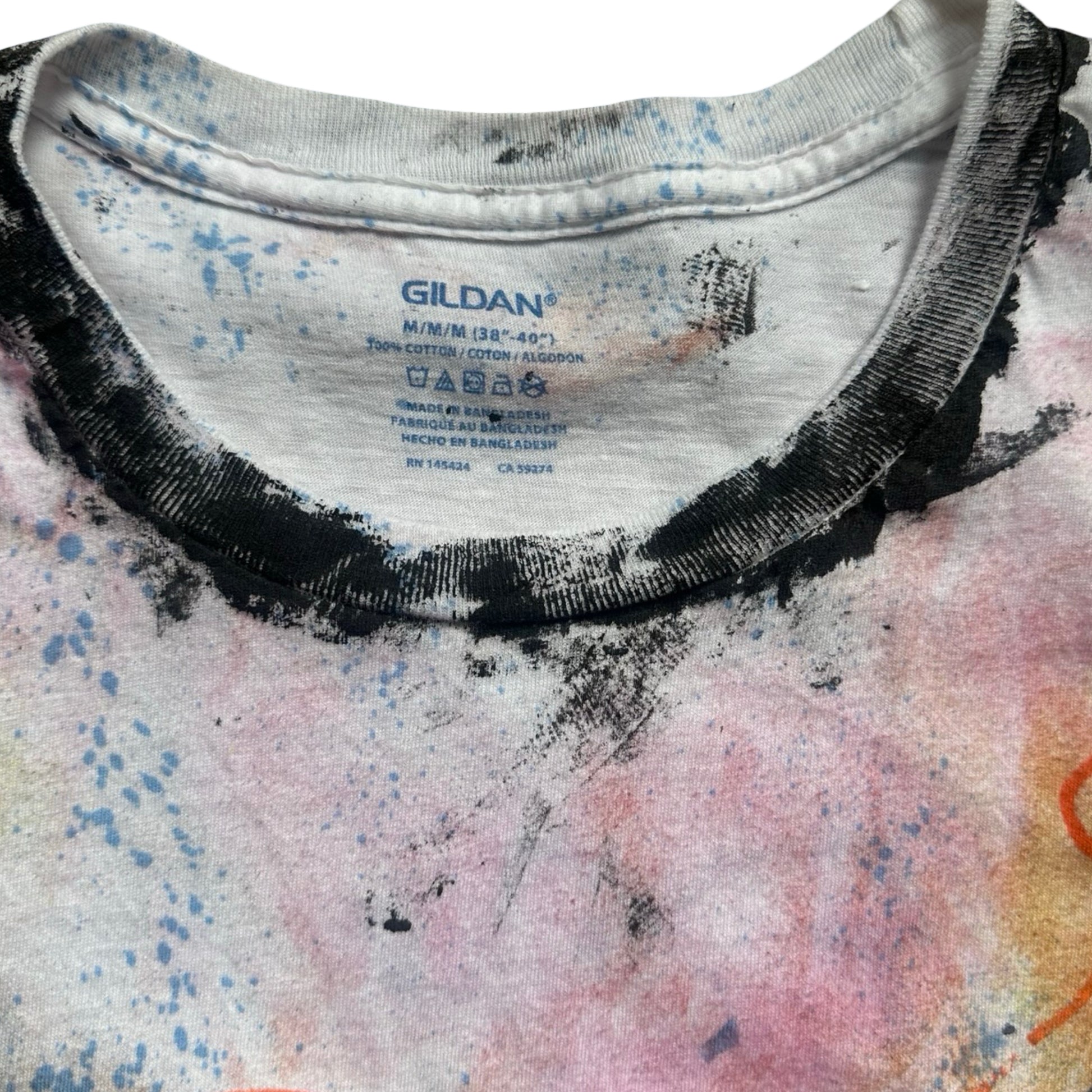 ASTROBOI* 'Pangea' White Painted Graphic T-shirt - flat tag