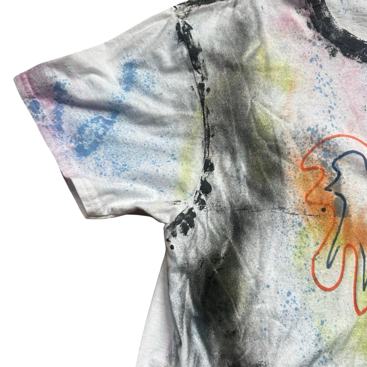 ASTROBOI* 'Pangea' White Painted Graphic T-shirt - flat detail 