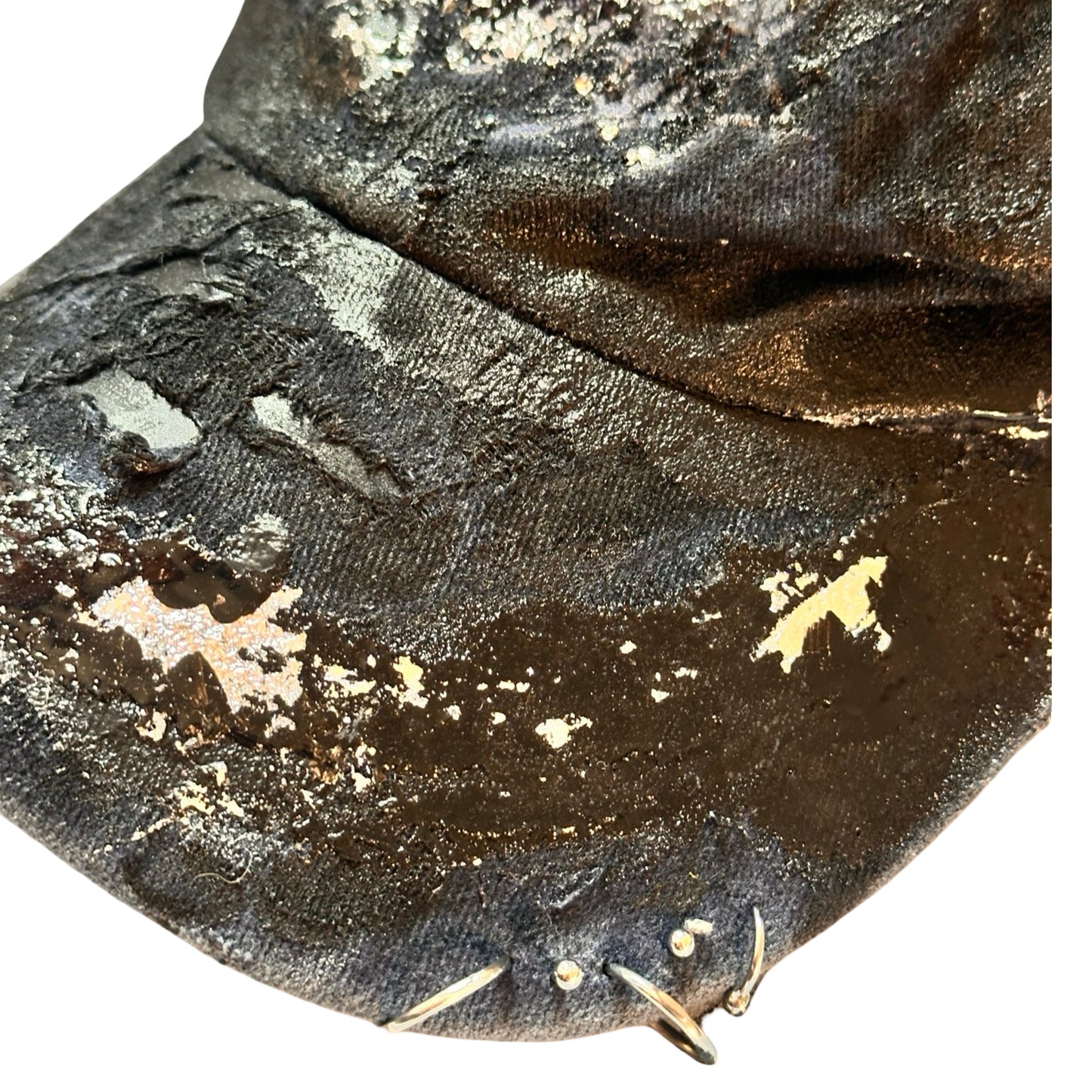 Black & Blue Indie Barbed Wire Distressed Pierced Hat