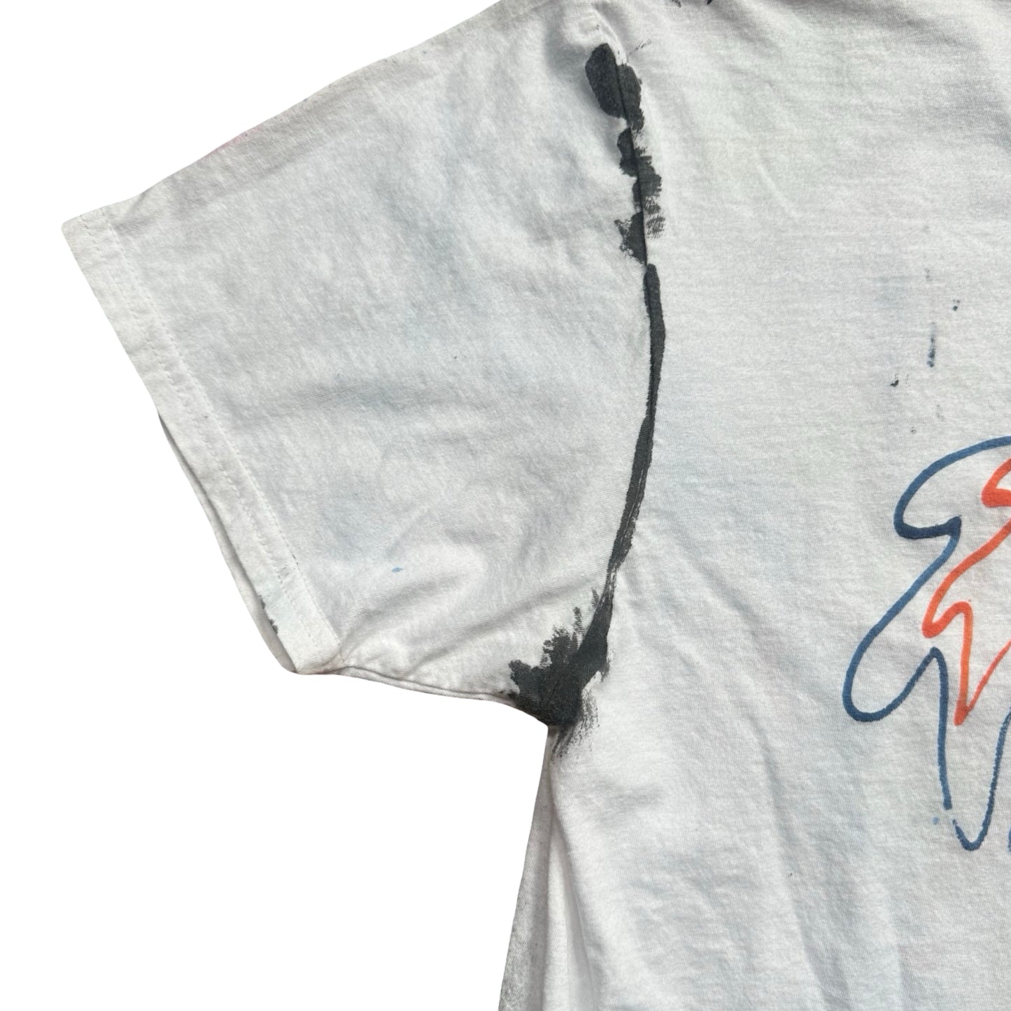 ASTROBOI* 'Pangea' White Painted Graphic T-shirt - flat back detail 1