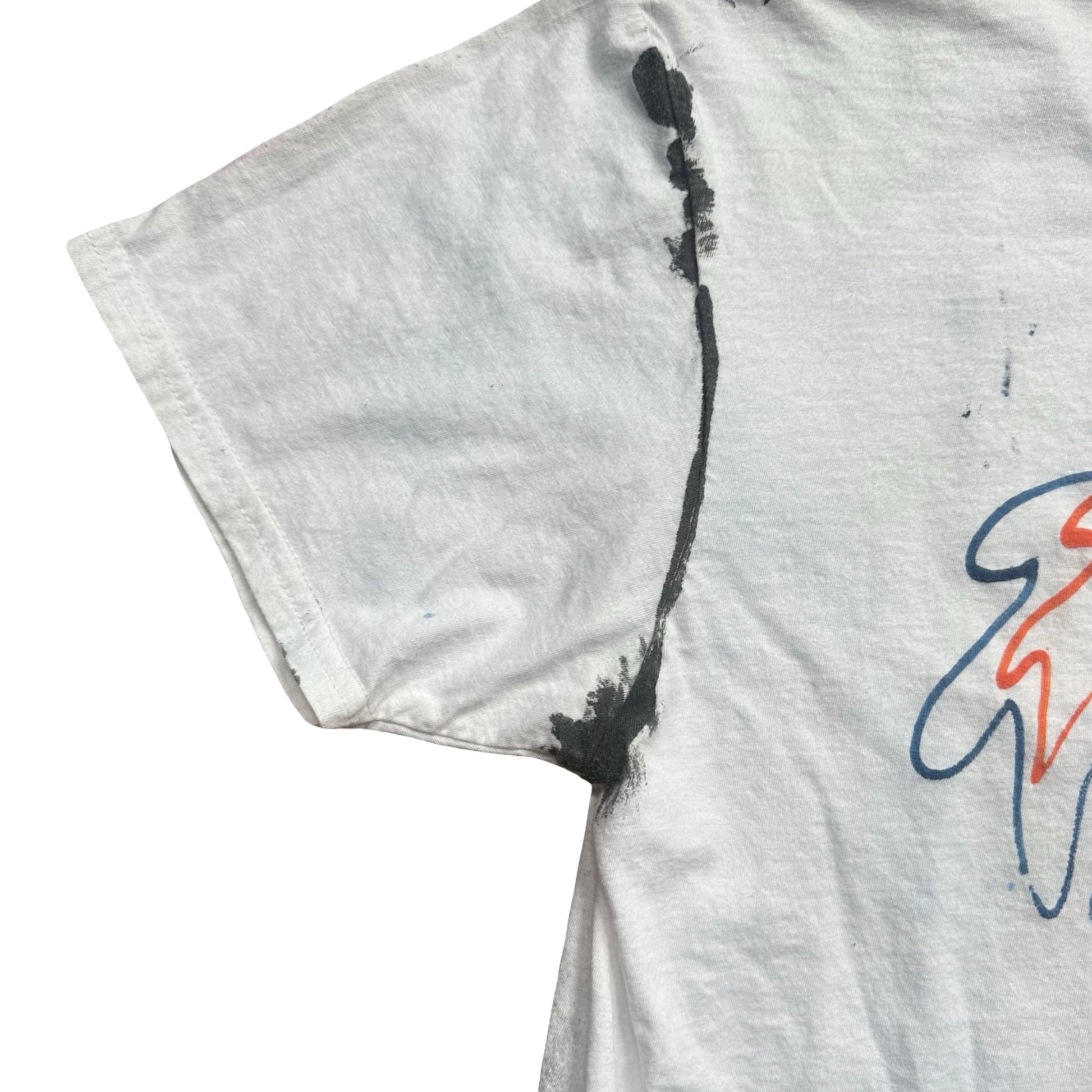 ASTROBOI* 'Pangea' White Painted Graphic T-shirt - flat back detail 1